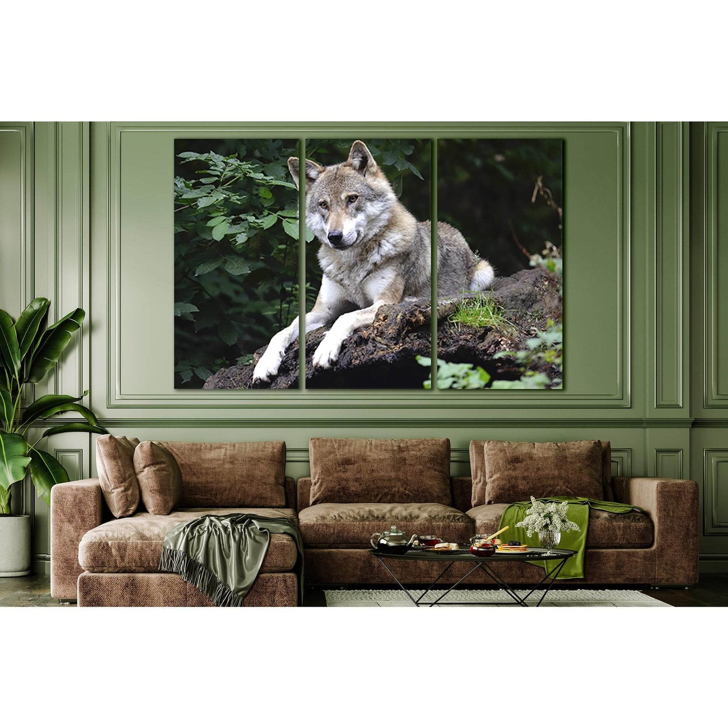 Wolf On A Stone №SL1002 Ready to Hang Canvas PrintCanvas art arrives ready to hang, with hanging accessories included and no additional framing required. Every canvas print is hand-crafted, made on-demand at our workshop and expertly stretched around 100%