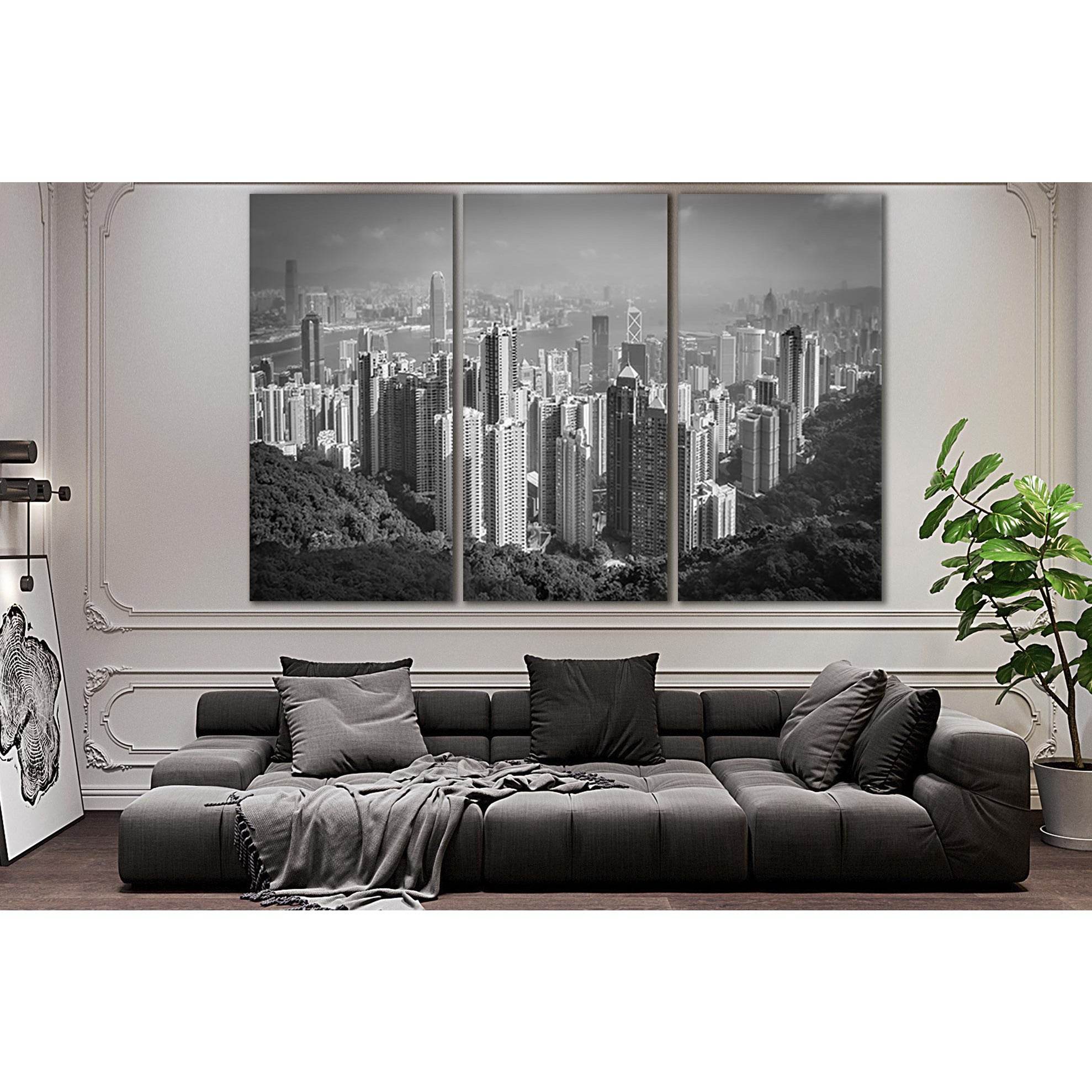 Hong Kong City Black End White №SL863 Ready to Hang Canvas PrintCanvas art arrives ready to hang, with hanging accessories included and no additional framing required. Every canvas print is hand-crafted, made on-demand at our workshop and expertly stretch