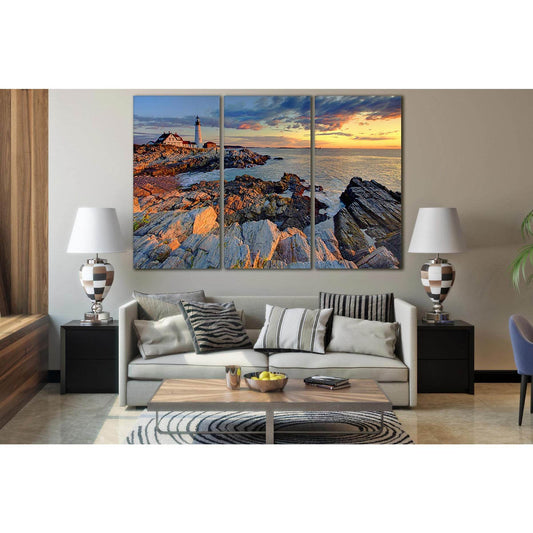 Portland Lighthouse And Sunrise №SL243 Ready to Hang Canvas PrintCanvas art arrives ready to hang, with hanging accessories included and no additional framing required. Every canvas print is hand-crafted, made on-demand at our workshop and expertly stretc