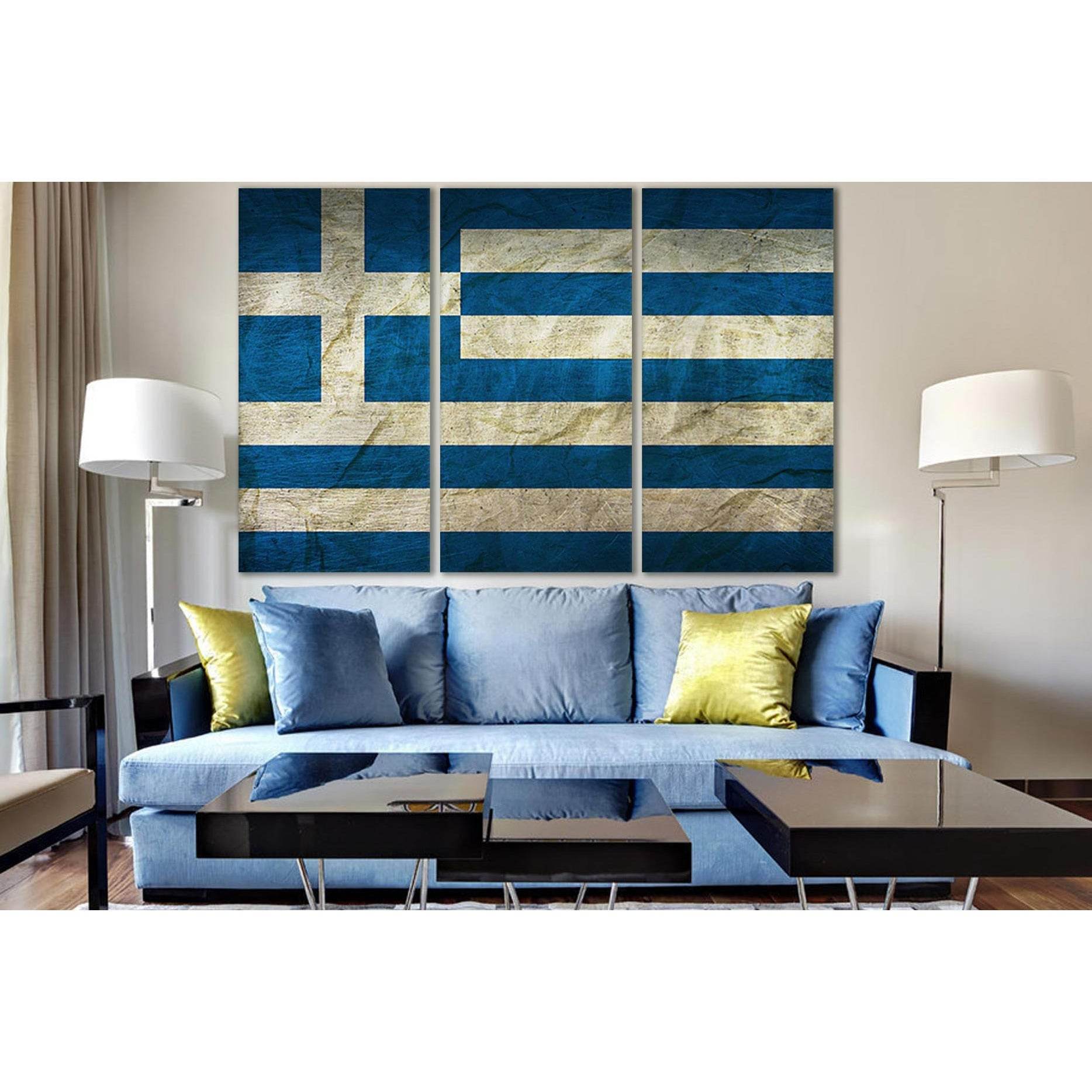 Flag Of Greece №SL1158 Ready to Hang Canvas PrintCanvas art arrives ready to hang, with hanging accessories included and no additional framing required. Every canvas print is hand-crafted, made on-demand at our workshop and expertly stretched around 100%