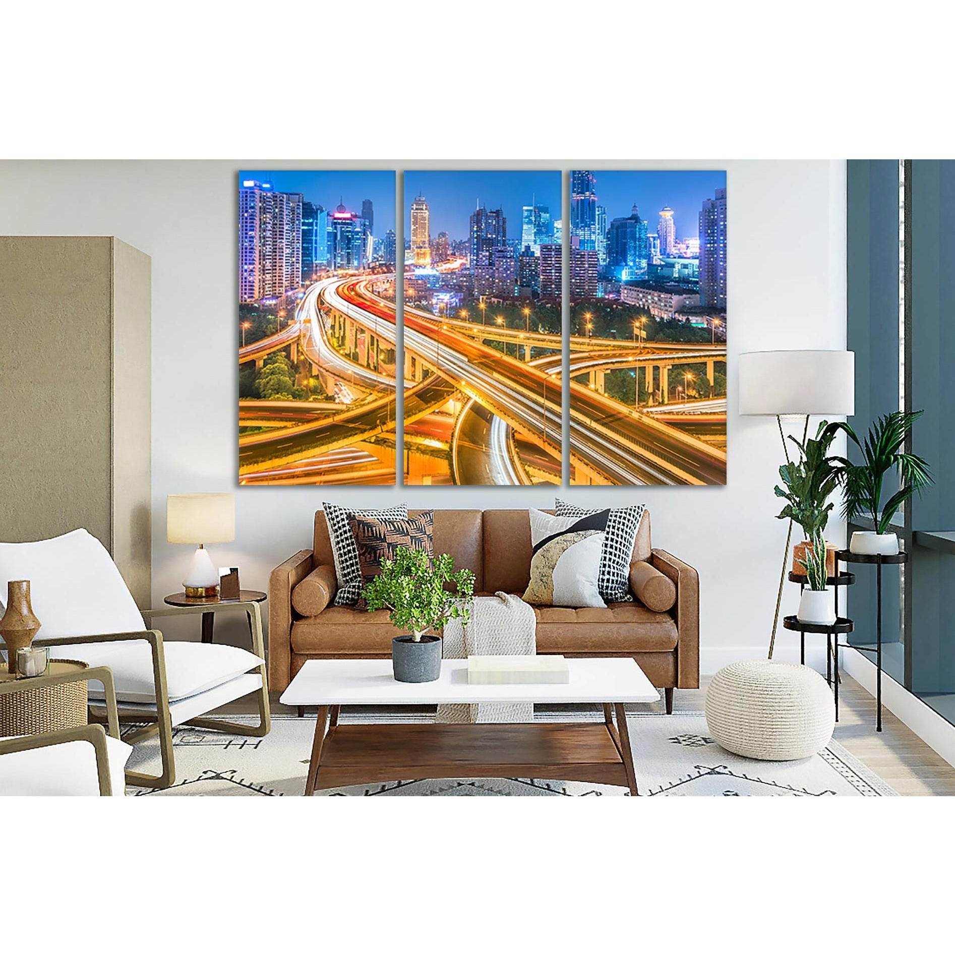 View Of Shanghai Overpass At Night №SL351 Ready to Hang Canvas PrintCanvas art arrives ready to hang, with hanging accessories included and no additional framing required. Every canvas print is hand-crafted, made on-demand at our workshop and expertly str