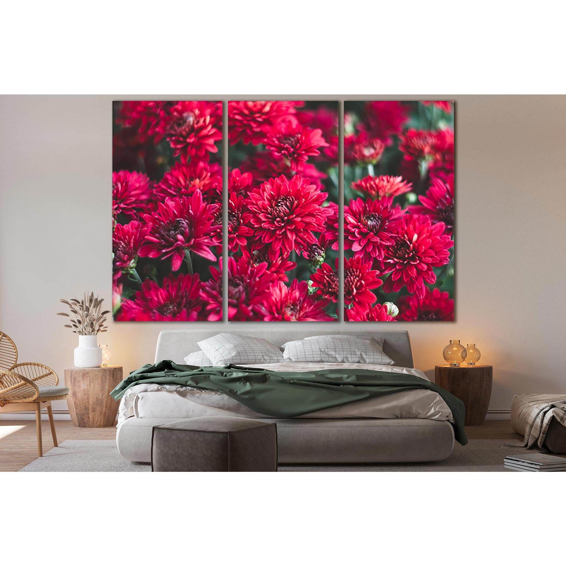 Dark Red Chrysanthemums №SL672 Ready to Hang Canvas PrintCanvas art arrives ready to hang, with hanging accessories included and no additional framing required. Every canvas print is hand-crafted, made on-demand at our workshop and expertly stretched arou