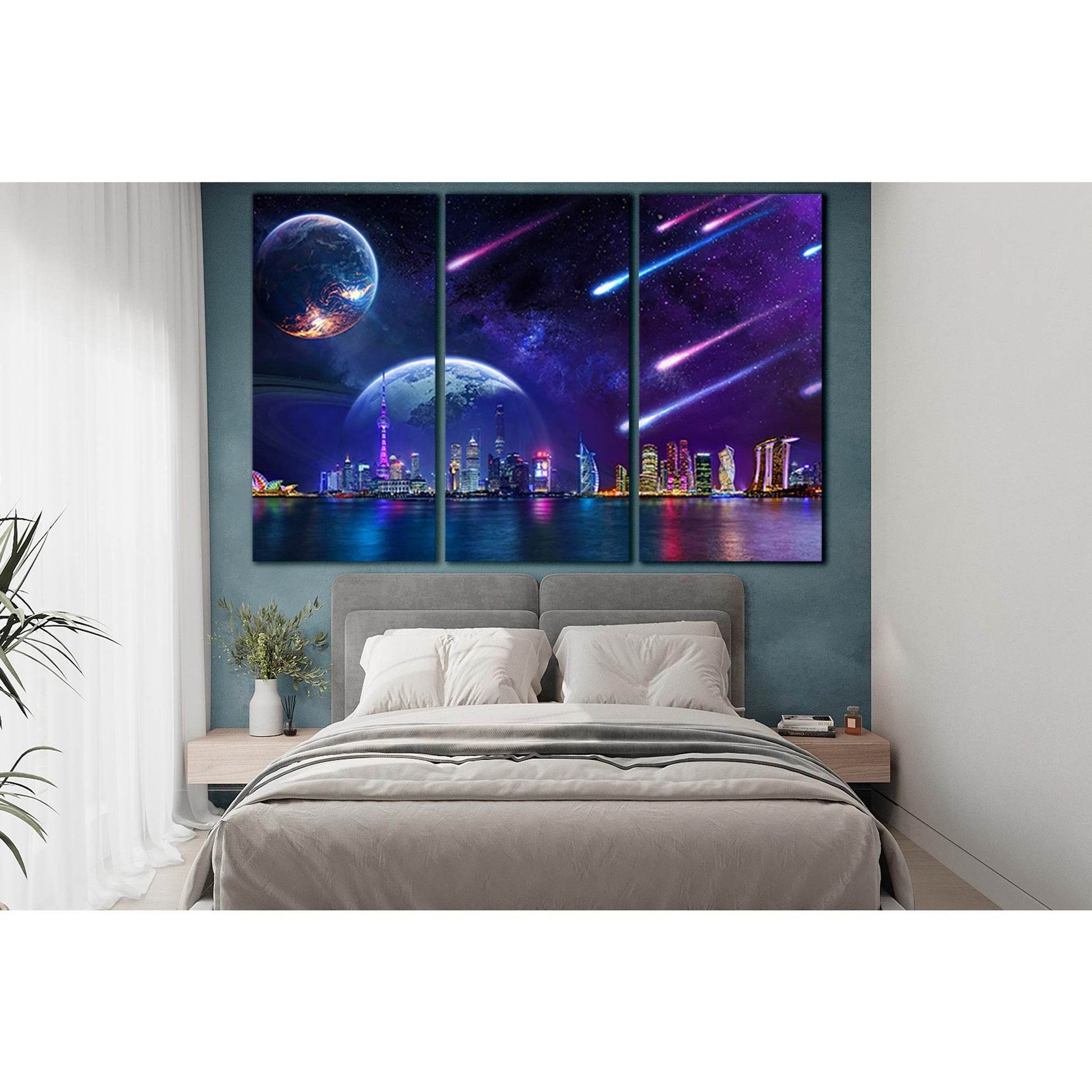 Skyline Cityscapes Fantasy Art №SL1454 Ready to Hang Canvas PrintCanvas art arrives ready to hang, with hanging accessories included and no additional framing required. Every canvas print is hand-crafted, made on-demand at our workshop and expertly stretc