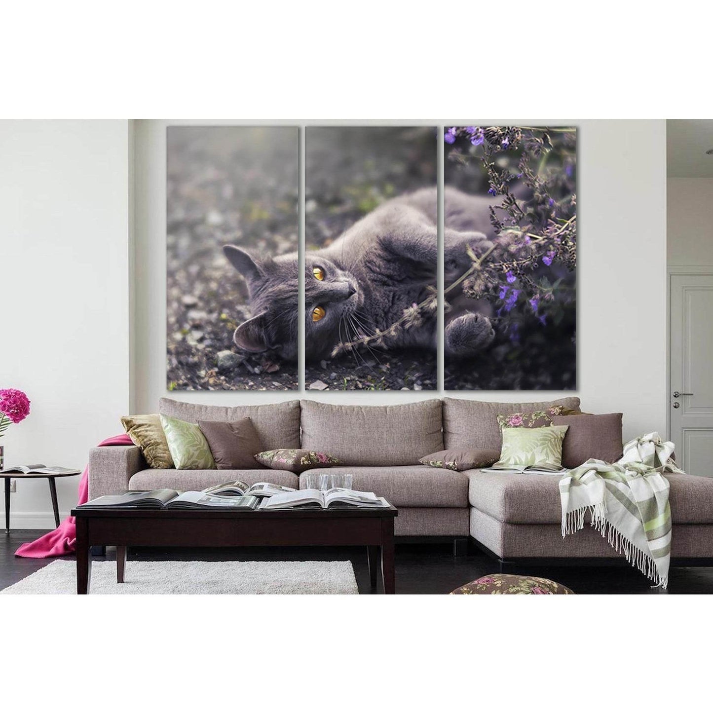 Gray Cat With Yellow Eyes №SL1053 Ready to Hang Canvas PrintCanvas art arrives ready to hang, with hanging accessories included and no additional framing required. Every canvas print is hand-crafted, made on-demand at our workshop and expertly stretched a