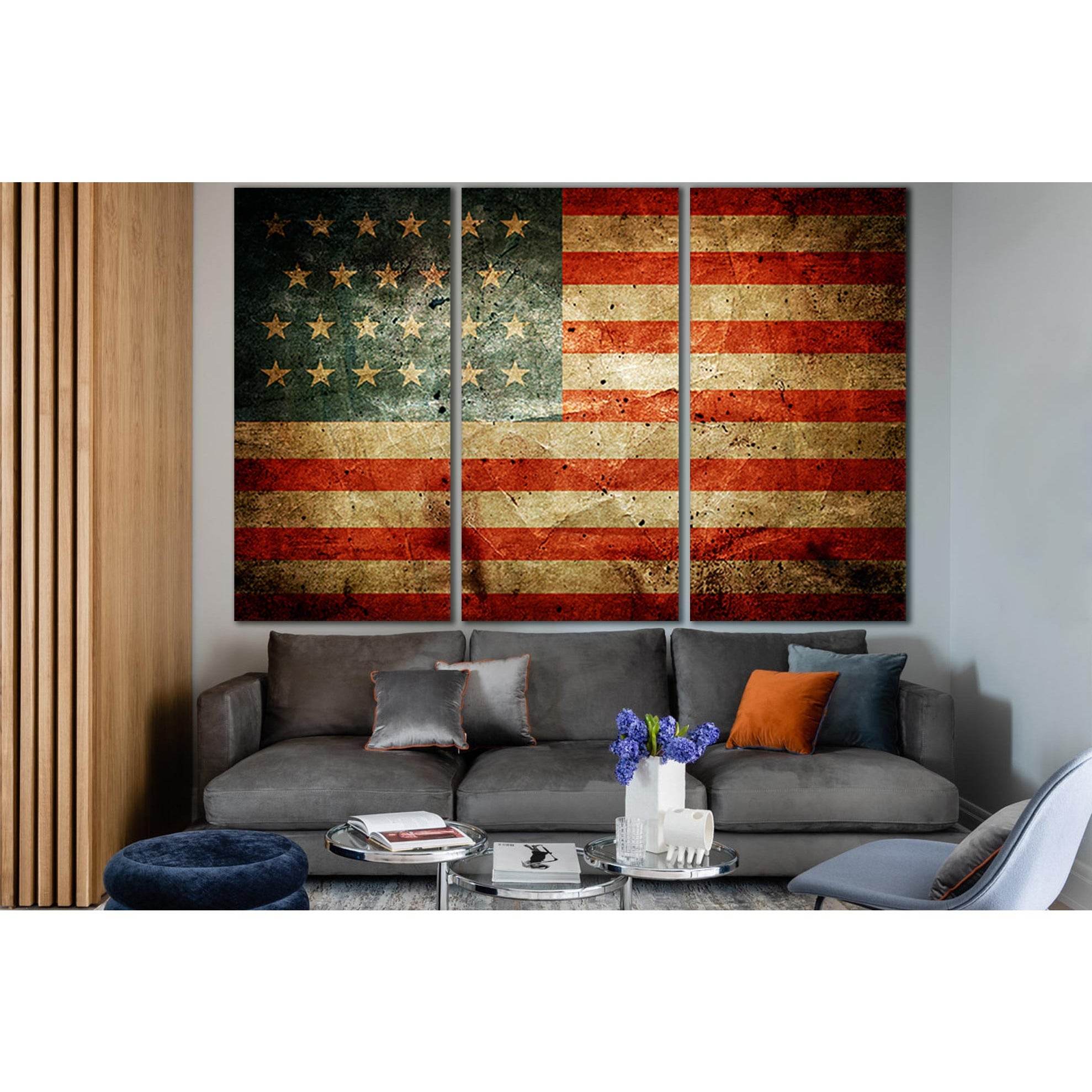 USA Flag Old Style №SL1165 Ready to Hang Canvas PrintCanvas art arrives ready to hang, with hanging accessories included and no additional framing required. Every canvas print is hand-crafted, made on-demand at our workshop and expertly stretched around 1