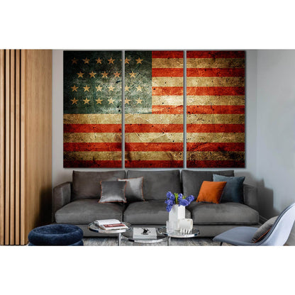 USA Flag Old Style №SL1165 Ready to Hang Canvas PrintCanvas art arrives ready to hang, with hanging accessories included and no additional framing required. Every canvas print is hand-crafted, made on-demand at our workshop and expertly stretched around 1