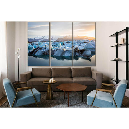 Sunset Over Jokulsarlon Glacier Lagoon №SL1336 Ready to Hang Canvas PrintCanvas art arrives ready to hang, with hanging accessories included and no additional framing required. Every canvas print is hand-crafted, made on-demand at our workshop and expertl