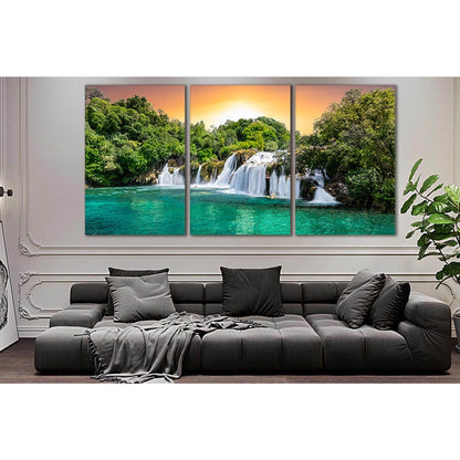 Waterfalls At Sunset №SL471 Ready to Hang Canvas PrintCanvas art arrives ready to hang, with hanging accessories included and no additional framing required. Every canvas print is hand-crafted, made on-demand at our workshop and expertly stretched around