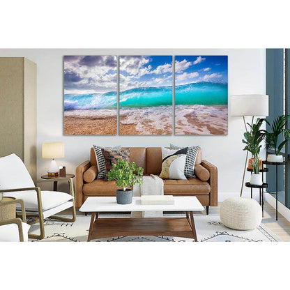 Turquoise Transparent Wave №SL115 Ready to Hang Canvas PrintCanvas art arrives ready to hang, with hanging accessories included and no additional framing required. Every canvas print is hand-crafted, made on-demand at our workshop and expertly stretched a