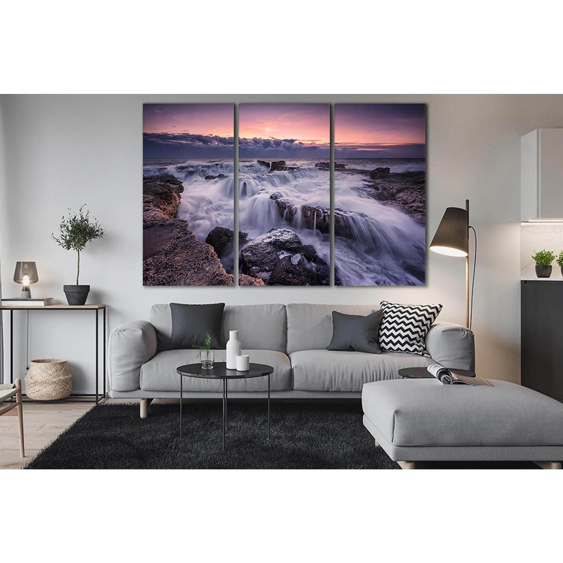 Beautiful Waves At Sunset №SL237 Ready to Hang Canvas PrintCanvas art arrives ready to hang, with hanging accessories included and no additional framing required. Every canvas print is hand-crafted, made on-demand at our workshop and expertly stretched ar