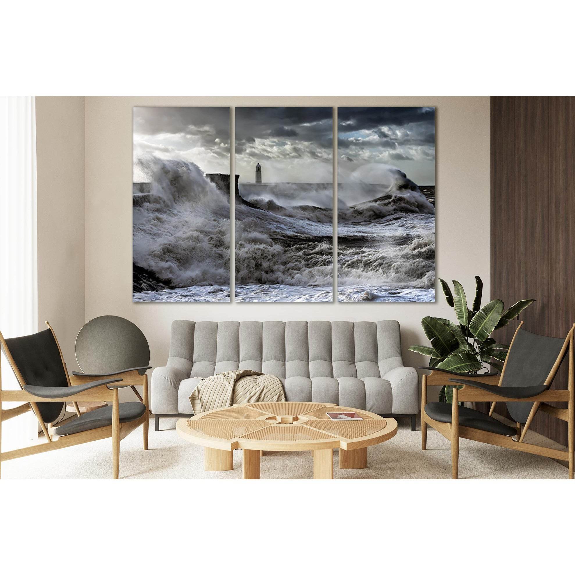 Menacing Waves Gray Sky №SL109 Ready to Hang Canvas PrintCanvas art arrives ready to hang, with hanging accessories included and no additional framing required. Every canvas print is hand-crafted, made on-demand at our workshop and expertly stretched arou