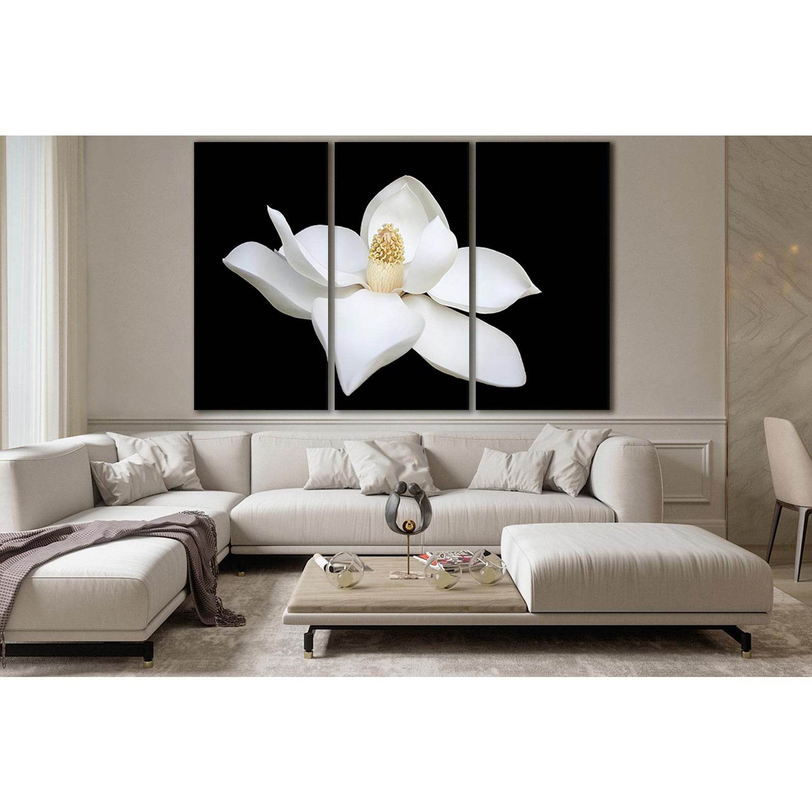 Magnolia On A Black Background №SL688 Ready to Hang Canvas PrintCanvas art arrives ready to hang, with hanging accessories included and no additional framing required. Every canvas print is hand-crafted, made on-demand at our workshop and expertly stretch