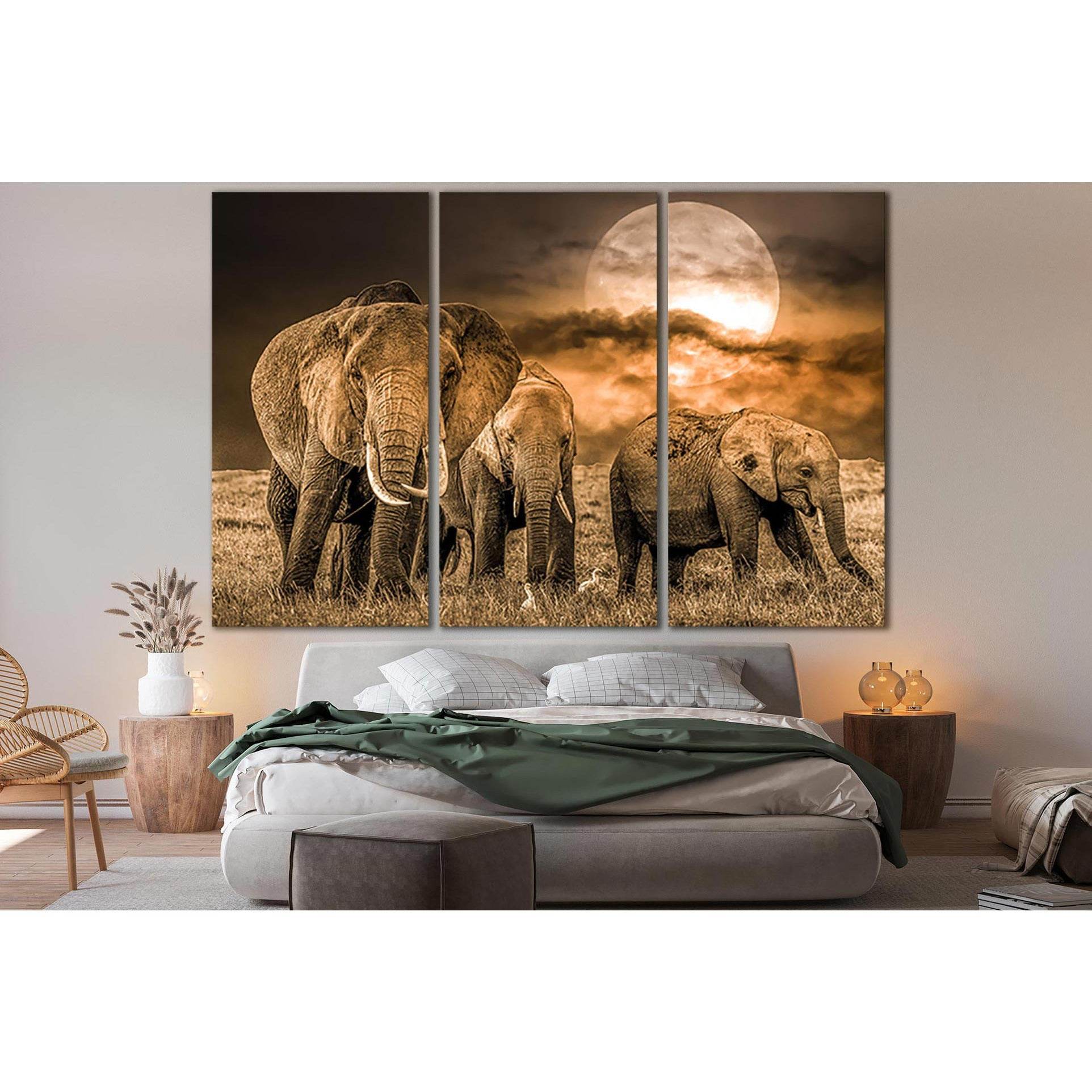 Savannah And Three Elephants №SL1553 Ready to Hang Canvas PrintCanvas art arrives ready to hang, with hanging accessories included and no additional framing required. Every canvas print is hand-crafted, made on-demand at our workshop and expertly stretche