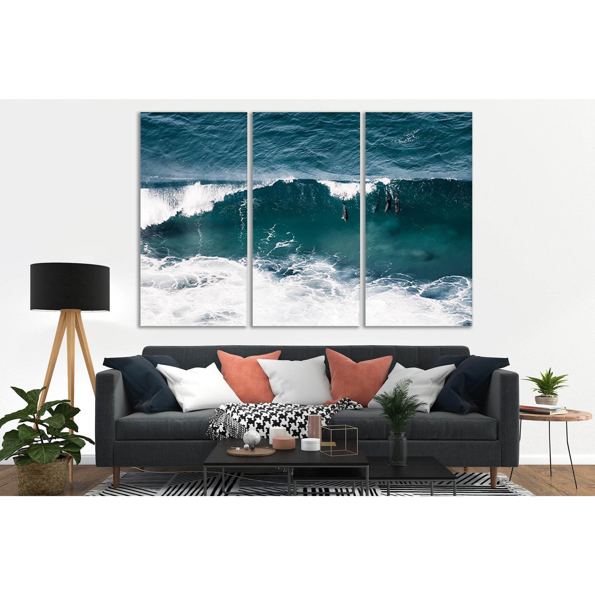 Ocean Waves And Dolphins №SL81 Ready to Hang Canvas PrintCanvas art arrives ready to hang, with hanging accessories included and no additional framing required. Every canvas print is hand-crafted, made on-demand at our workshop and expertly stretched arou