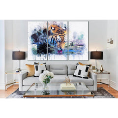 Tiger Drinks Water Oil Painting №SL576 Ready to Hang Canvas PrintCanvas art arrives ready to hang, with hanging accessories included and no additional framing required. Every canvas print is hand-crafted, made on-demand at our workshop and expertly stretc