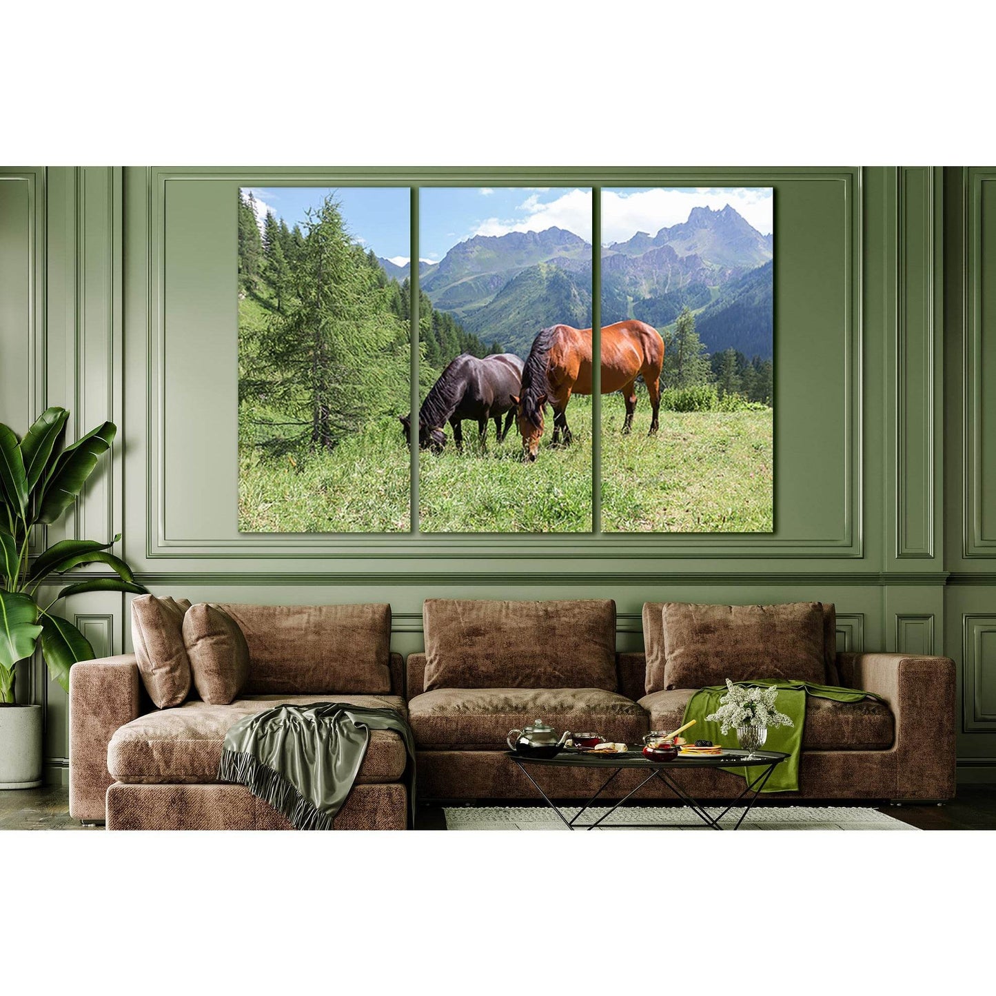 Two Horses Grazing In The Mountains №SL1025 Ready to Hang Canvas PrintCanvas art arrives ready to hang, with hanging accessories included and no additional framing required. Every canvas print is hand-crafted, made on-demand at our workshop and expertly s