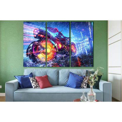 Girl Rides Technological Motorcycle №SL1236 Ready to Hang Canvas PrintCanvas art arrives ready to hang, with hanging accessories included and no additional framing required. Every canvas print is hand-crafted, made on-demand at our workshop and expertly s