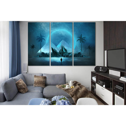 Futuristic Landscape Man And Pyramids №SL1230 Ready to Hang Canvas PrintCanvas art arrives ready to hang, with hanging accessories included and no additional framing required. Every canvas print is hand-crafted, made on-demand at our workshop and expertly