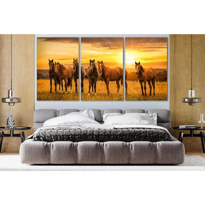 Horses In The Field Sunrise №SL279 Ready to Hang Canvas PrintCanvas art arrives ready to hang, with hanging accessories included and no additional framing required. Every canvas print is hand-crafted, made on-demand at our workshop and expertly stretched