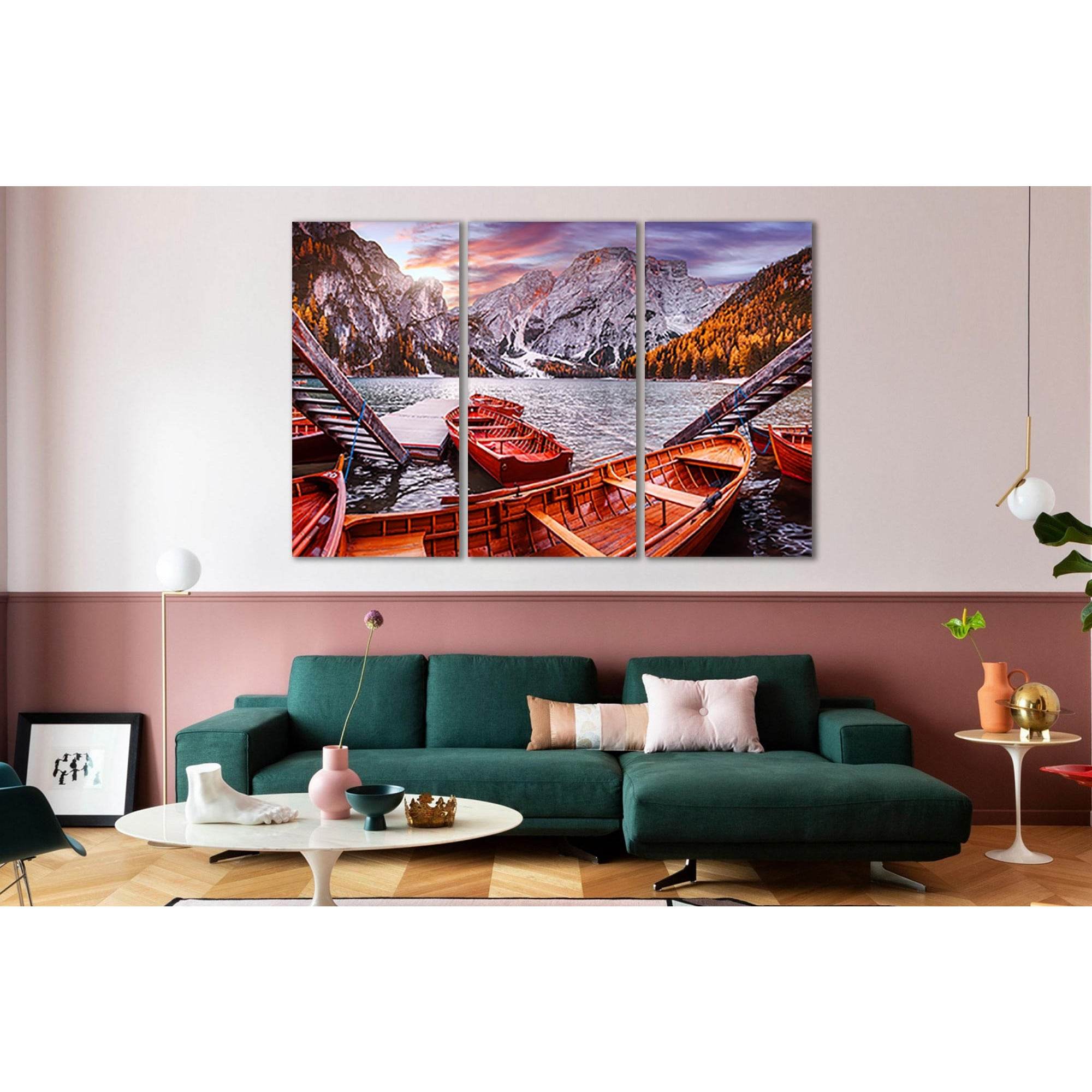 Boats On The Alpine Lake Braies №Sl18 Ready to Hang Canvas PrintCanvas art arrives ready to hang, with hanging accessories included and no additional framing required. Every canvas print is hand-crafted, made on-demand at our workshop and expertly stretch
