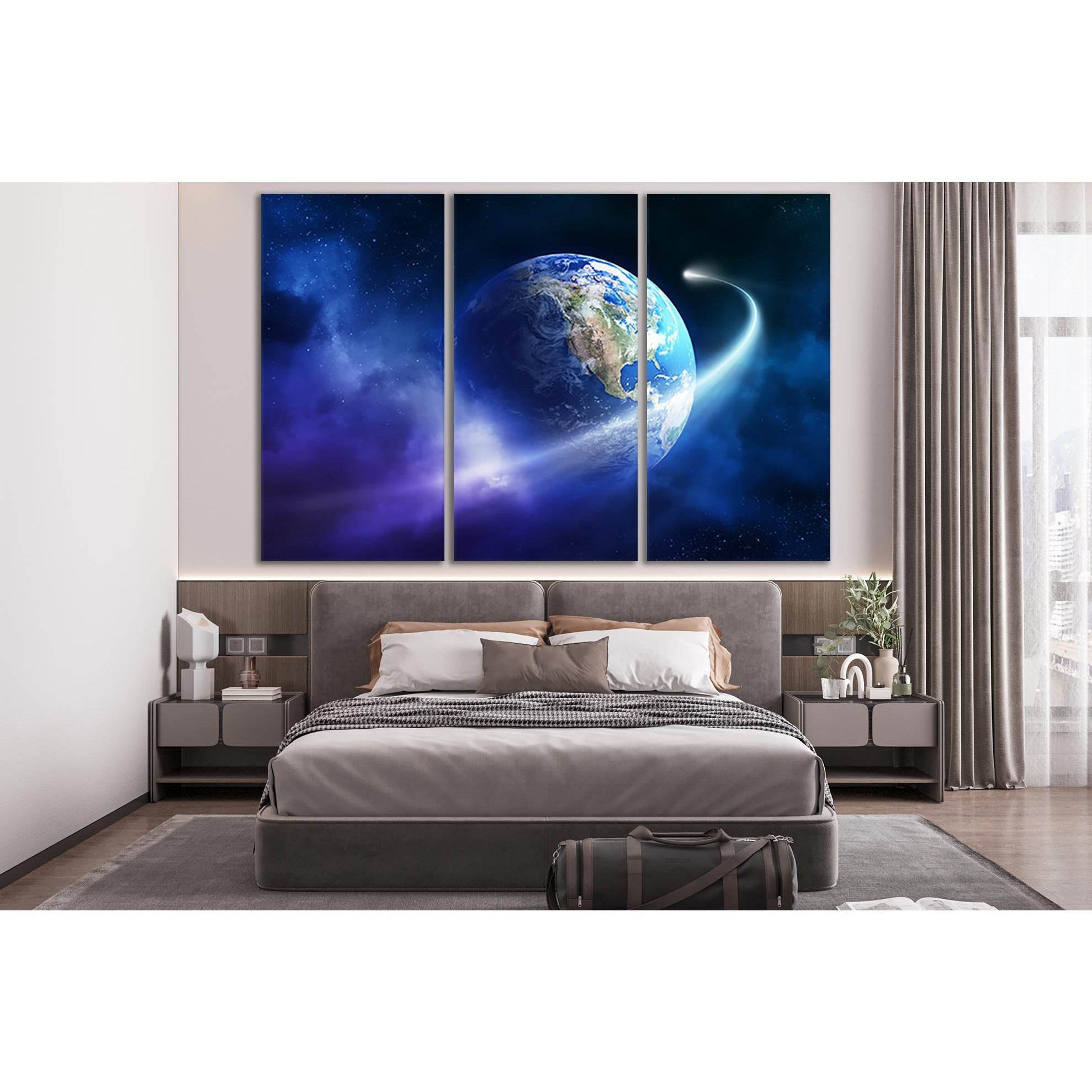 Comet Orbiting Planet Earth №SL432 Ready to Hang Canvas PrintCanvas art arrives ready to hang, with hanging accessories included and no additional framing required. Every canvas print is hand-crafted, made on-demand at our workshop and expertly stretched