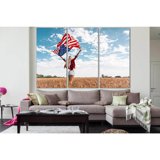 Girl In Field With USA Flag №SL1176 Ready to Hang Canvas PrintCanvas art arrives ready to hang, with hanging accessories included and no additional framing required. Every canvas print is hand-crafted, made on-demand at our workshop and expertly stretched
