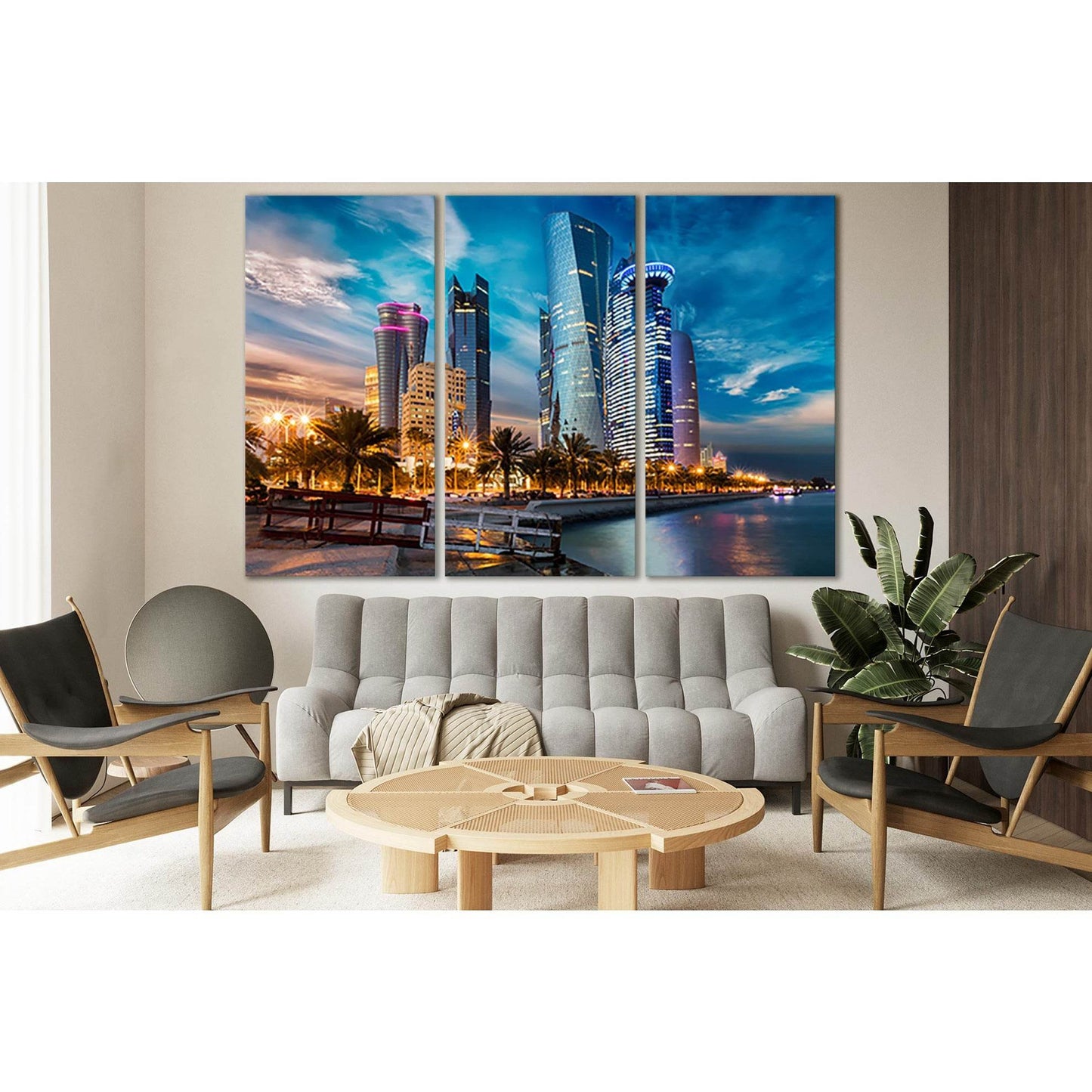 Evening Houses Skyscrapers Qatar №SL1456 Ready to Hang Canvas PrintCanvas art arrives ready to hang, with hanging accessories included and no additional framing required. Every canvas print is hand-crafted, made on-demand at our workshop and expertly stre