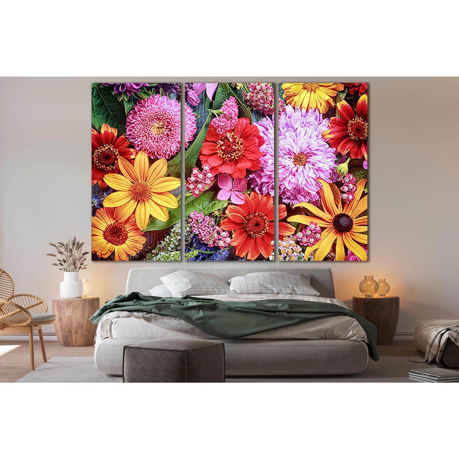 Colorful Summer Flowers In Rainbow Colors №SL707 Ready to Hang Canvas PrintCanvas art arrives ready to hang, with hanging accessories included and no additional framing required. Every canvas print is hand-crafted, made on-demand at our workshop and exper