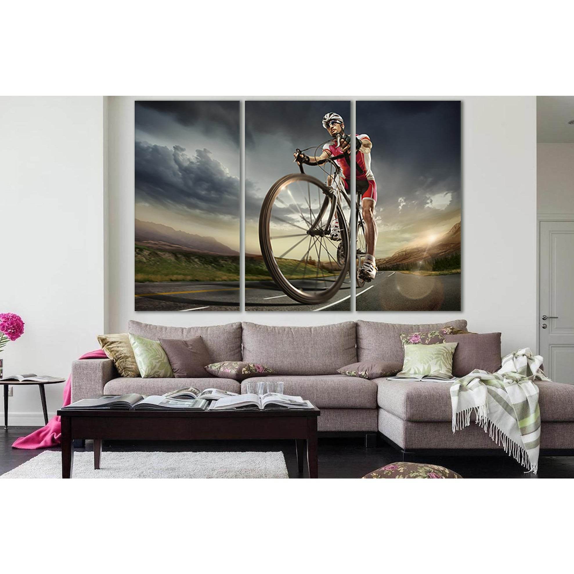 Man Training On His Road Bike №SL913 Ready to Hang Canvas PrintCanvas art arrives ready to hang, with hanging accessories included and no additional framing required. Every canvas print is hand-crafted, made on-demand at our workshop and expertly stretche