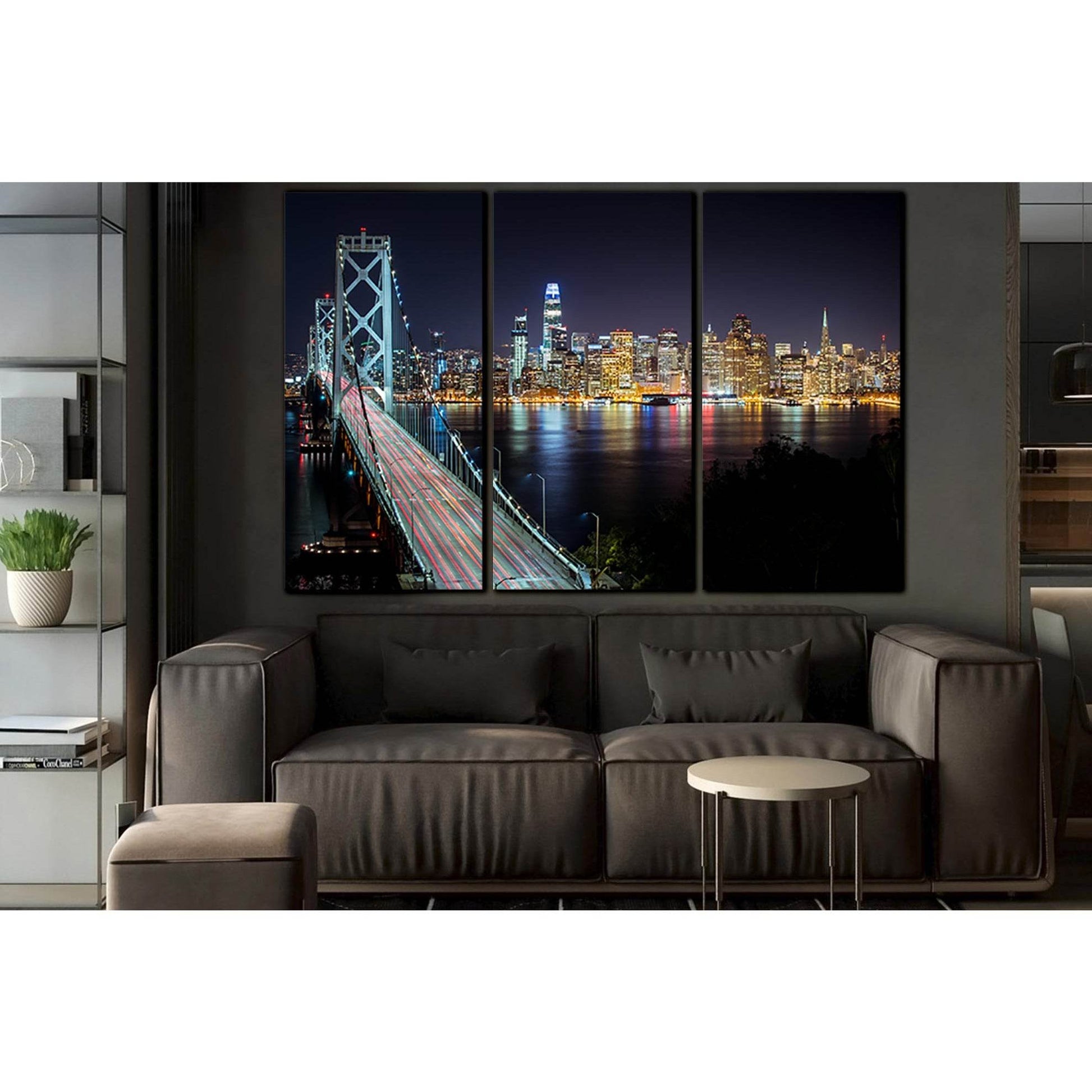 Bridge And Cityscape At Night №SL1457 Ready to Hang Canvas PrintCanvas art arrives ready to hang, with hanging accessories included and no additional framing required. Every canvas print is hand-crafted, made on-demand at our workshop and expertly stretch