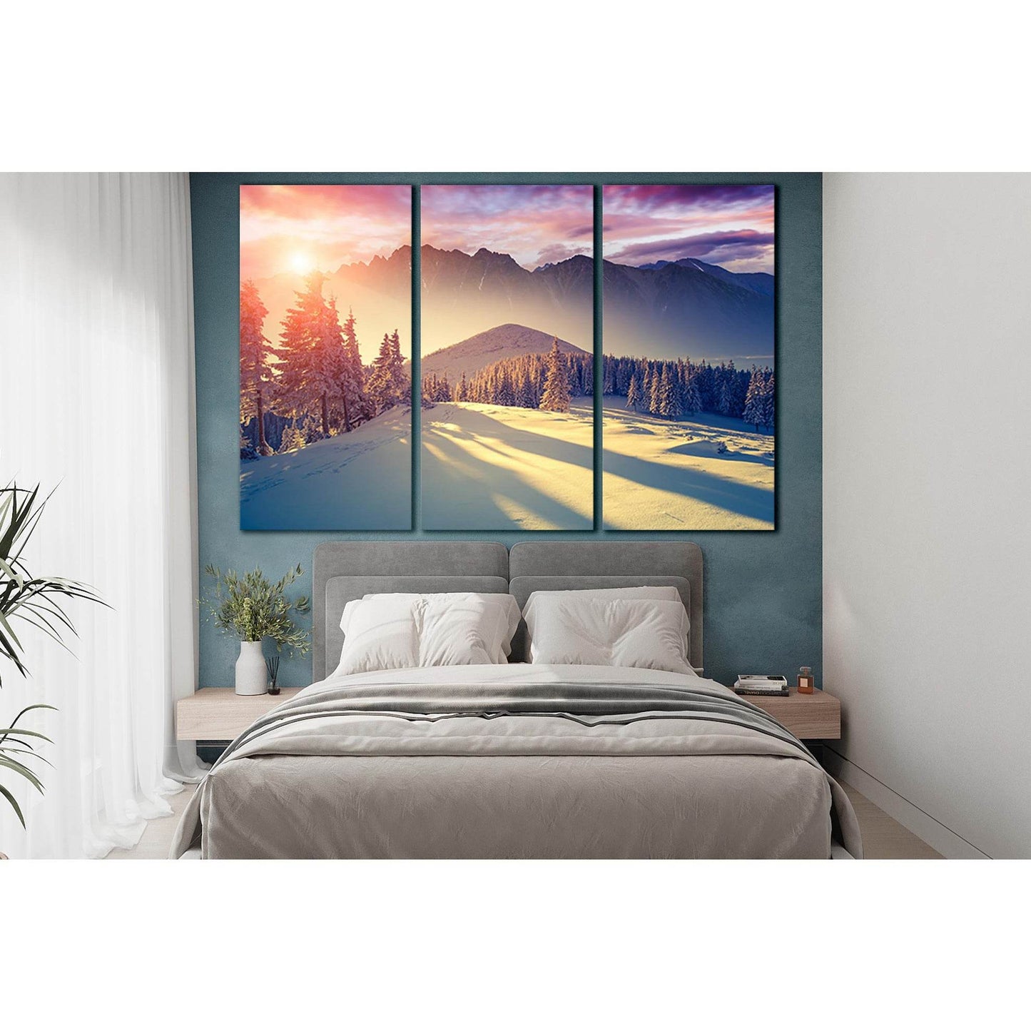 Winter Forest And Sunset In Mountains №SL1571 Ready to Hang Canvas PrintCanvas art arrives ready to hang, with hanging accessories included and no additional framing required. Every canvas print is hand-crafted, made on-demand at our workshop and expertly