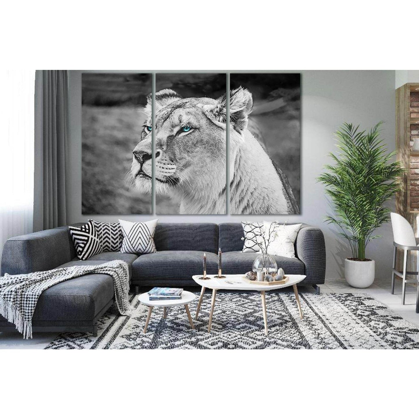 Lion With Blue Eyes №SL1556 Ready to Hang Canvas PrintCanvas art arrives ready to hang, with hanging accessories included and no additional framing required. Every canvas print is hand-crafted, made on-demand at our workshop and expertly stretched around