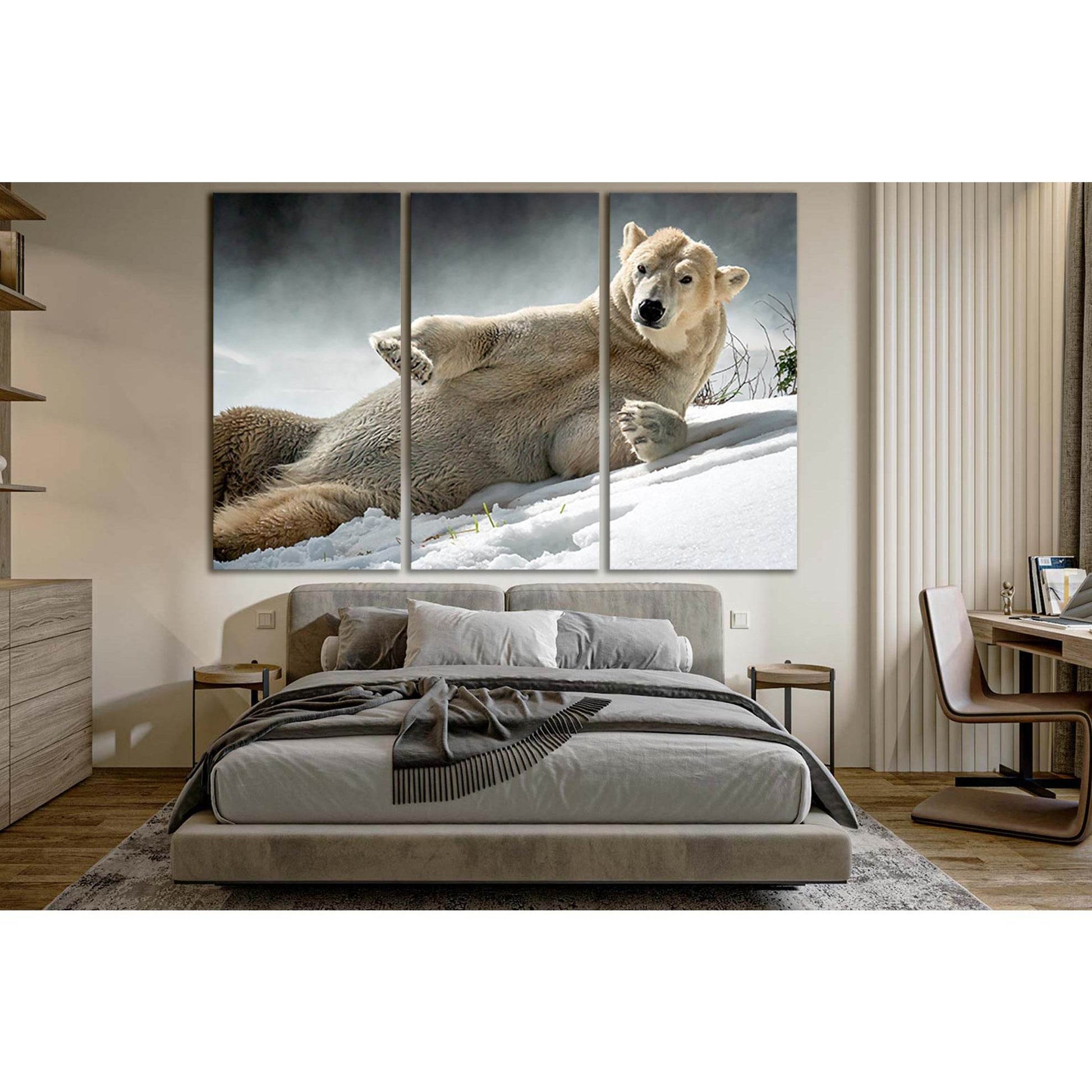 Beautiful Polar Bear Lies On The Snow №SL1540 Ready to Hang Canvas PrintCanvas art arrives ready to hang, with hanging accessories included and no additional framing required. Every canvas print is hand-crafted, made on-demand at our workshop and expertly