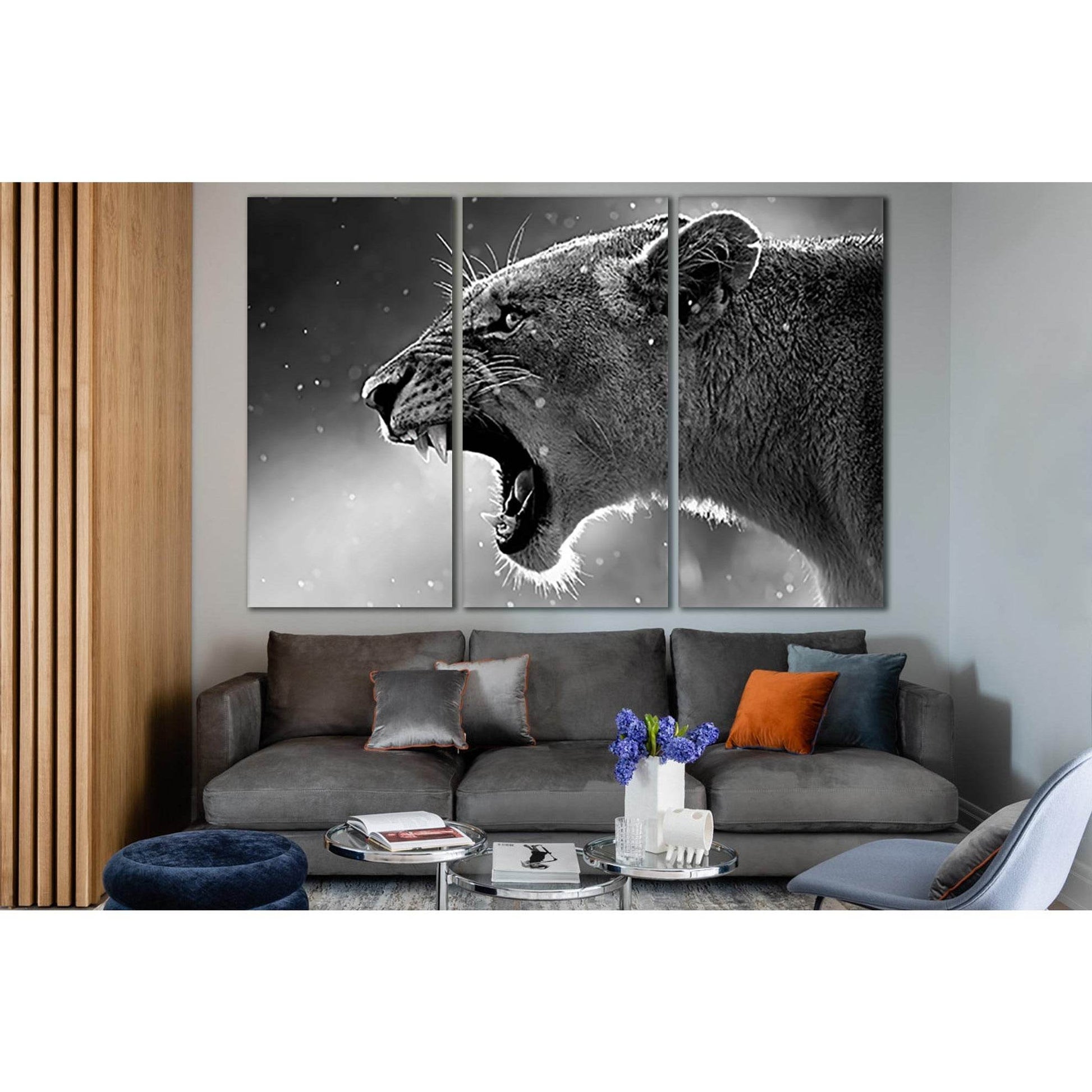 Growling Lioness In Black And White №SL855 Ready to Hang Canvas PrintCanvas art arrives ready to hang, with hanging accessories included and no additional framing required. Every canvas print is hand-crafted, made on-demand at our workshop and expertly st