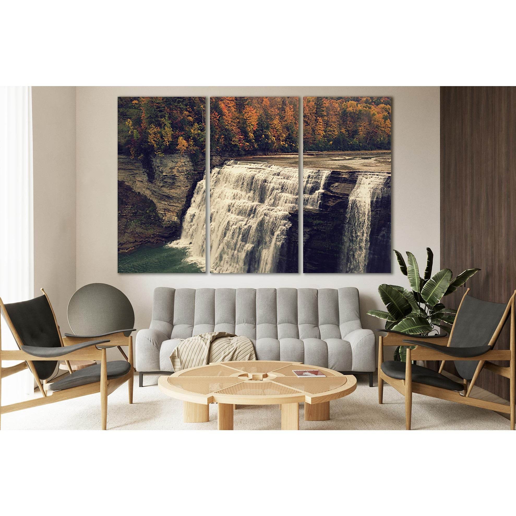 Waterfall In Autumn №SL458 Ready to Hang Canvas PrintCanvas art arrives ready to hang, with hanging accessories included and no additional framing required. Every canvas print is hand-crafted, made on-demand at our workshop and expertly stretched around 1