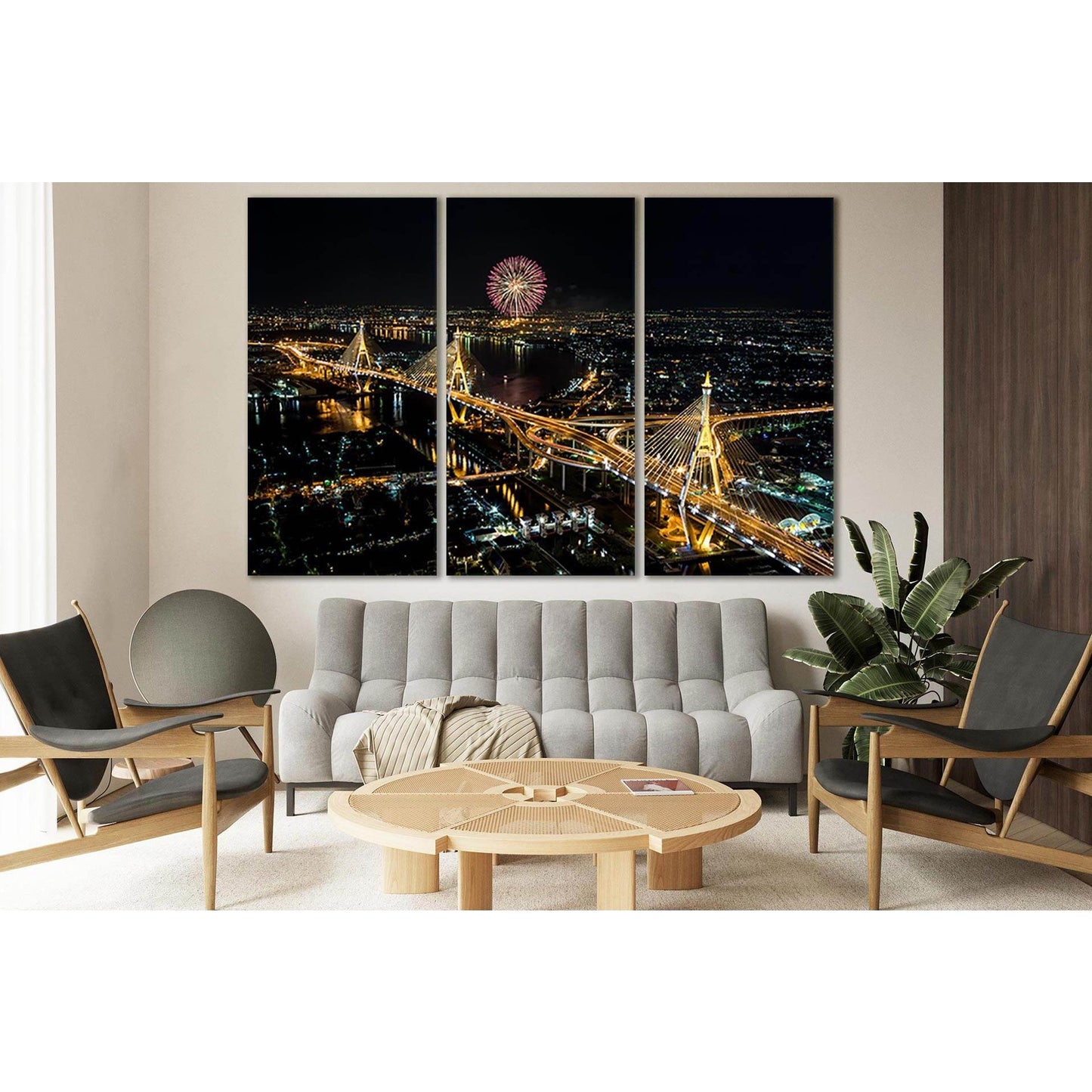 Bangkok Fireworks Night Cityscape №SL360 Ready to Hang Canvas PrintCanvas art arrives ready to hang, with hanging accessories included and no additional framing required. Every canvas print is hand-crafted, made on-demand at our workshop and expertly stre