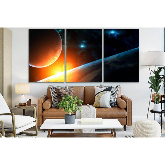 Space Dawn Over The Planet №SL985 Ready to Hang Canvas PrintCanvas art arrives ready to hang, with hanging accessories included and no additional framing required. Every canvas print is hand-crafted, made on-demand at our workshop and expertly stretched a