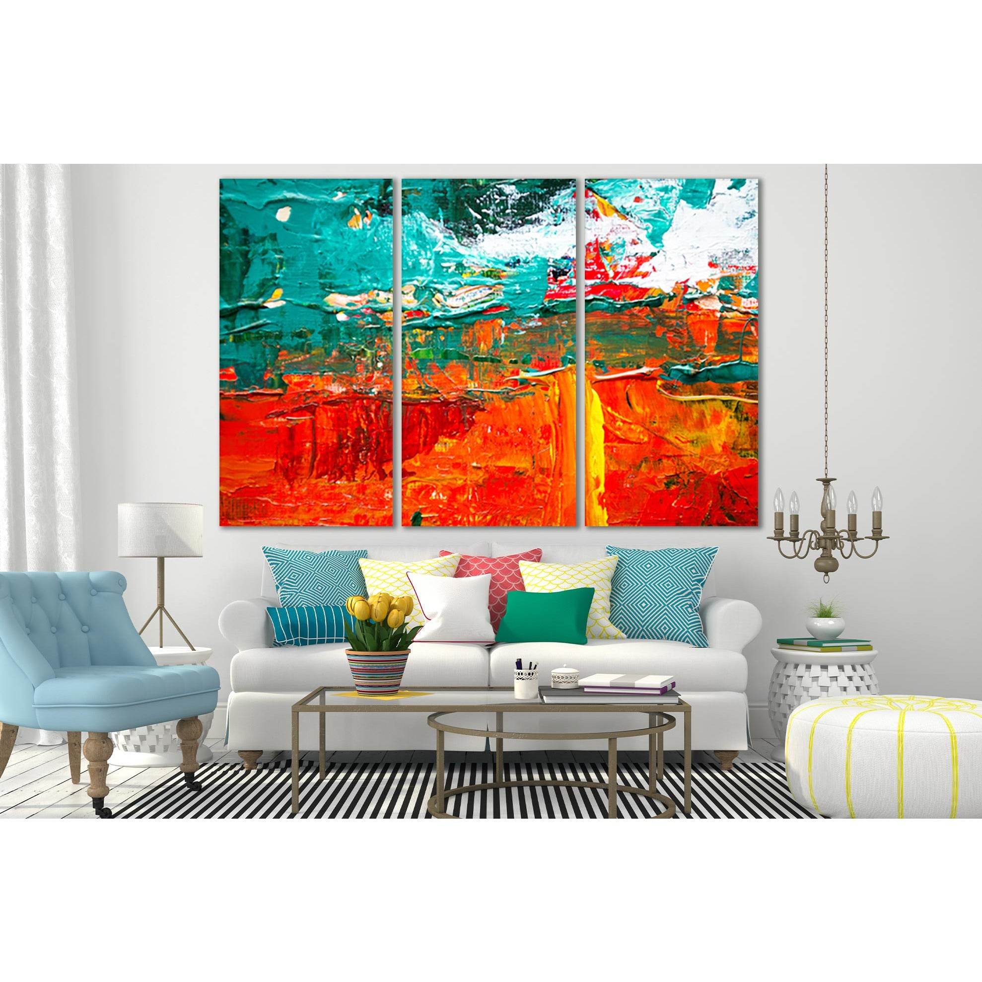 Multicolored Abstract Painting №SL556 Ready to Hang Canvas PrintCanvas art arrives ready to hang, with hanging accessories included and no additional framing required. Every canvas print is hand-crafted, made on-demand at our workshop and expertly stretch