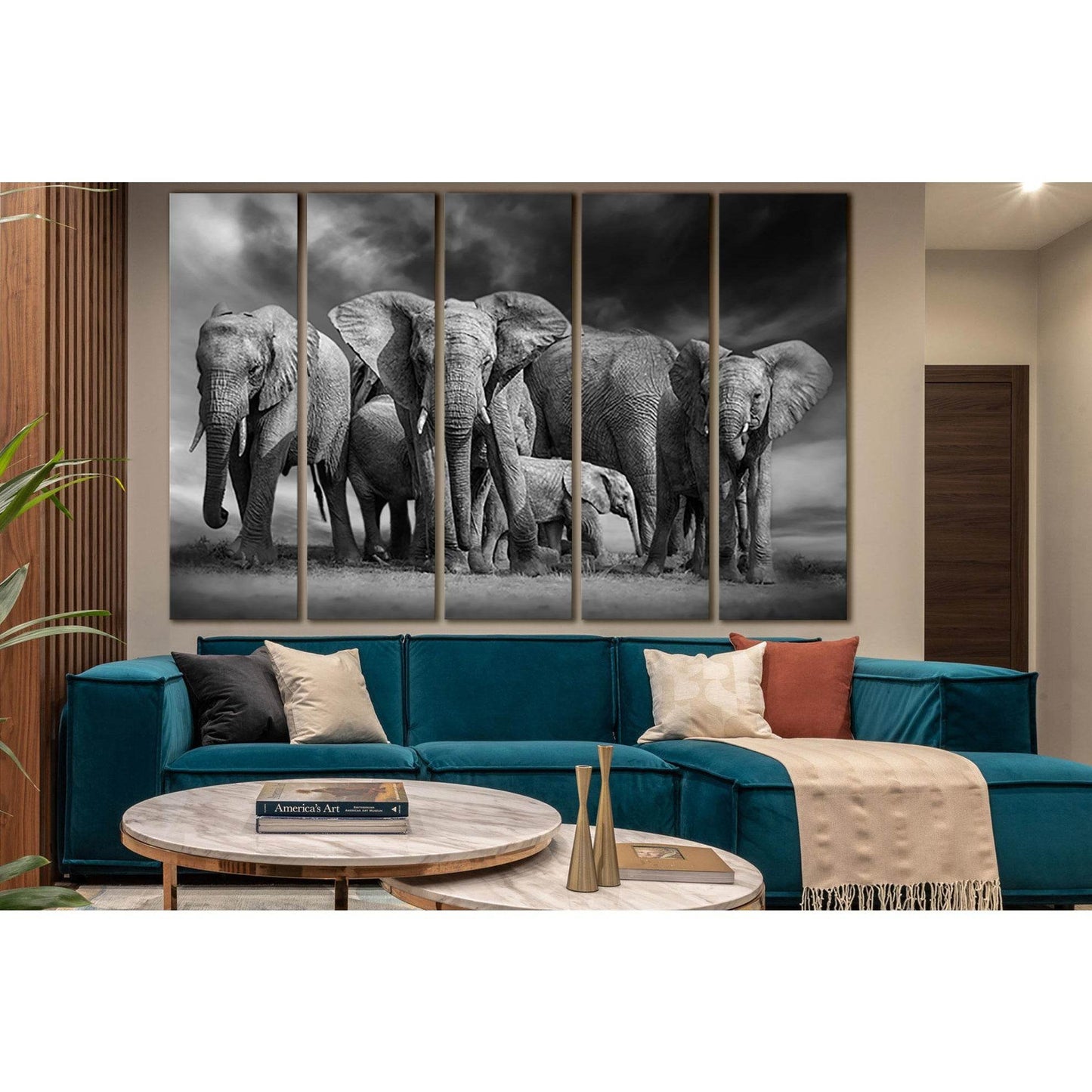 Elephant Family №SL1546 Ready to Hang Canvas PrintCanvas art arrives ready to hang, with hanging accessories included and no additional framing required. Every canvas print is hand-crafted, made on-demand at our workshop and expertly stretched around 100%