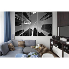 Airplane Flying Over Buildings №SL836 Ready to Hang Canvas PrintCanvas art arrives ready to hang, with hanging accessories included and no additional framing required. Every canvas print is hand-crafted, made on-demand at our workshop and expertly stretch