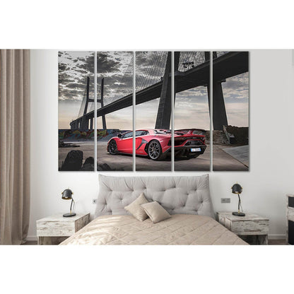 Red Sports Car Near The Bridge №SL1127 Ready to Hang Canvas PrintCanvas art arrives ready to hang, with hanging accessories included and no additional framing required. Every canvas print is hand-crafted, made on-demand at our workshop and expertly stretc