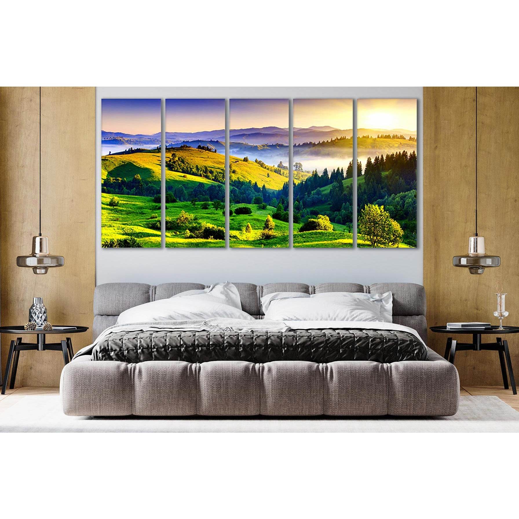 Green Hills At Dawn №SL206 Ready to Hang Canvas PrintCanvas art arrives ready to hang, with hanging accessories included and no additional framing required. Every canvas print is hand-crafted, made on-demand at our workshop and expertly stretched around 1