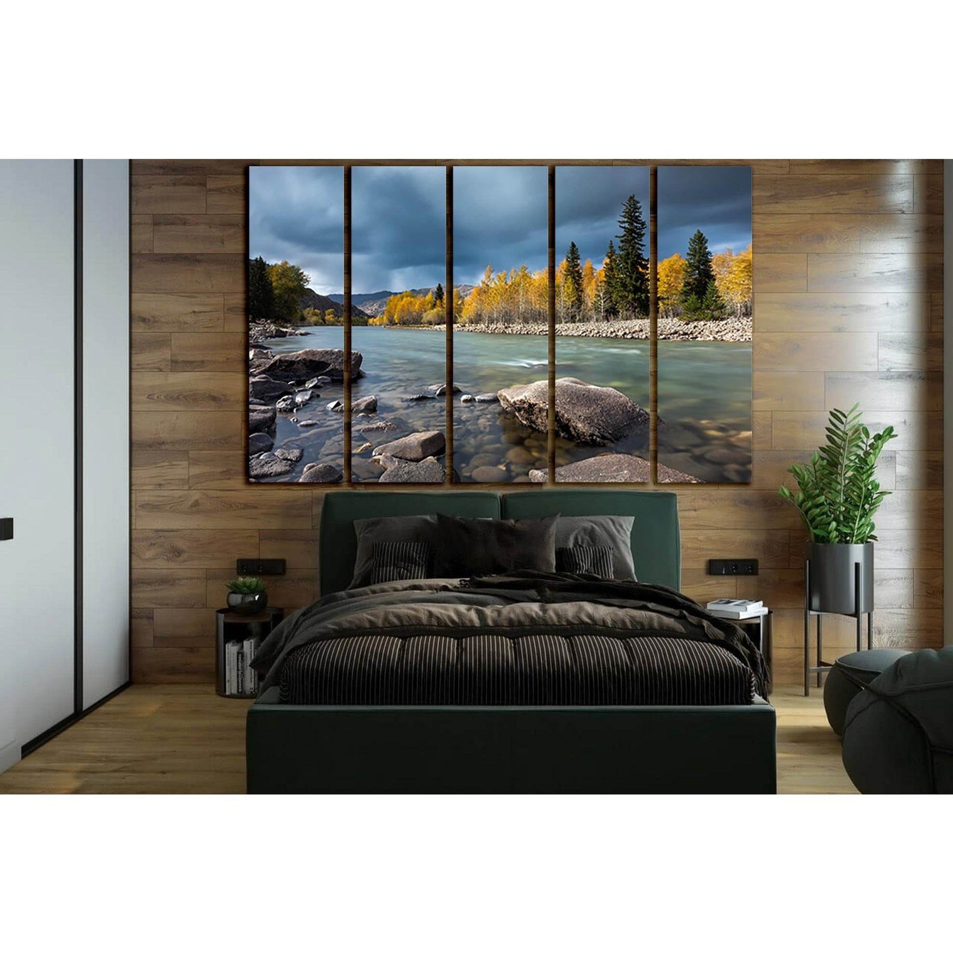 Autumn River And Stone №SL1474 Ready to Hang Canvas PrintCanvas art arrives ready to hang, with hanging accessories included and no additional framing required. Every canvas print is hand-crafted, made on-demand at our workshop and expertly stretched arou