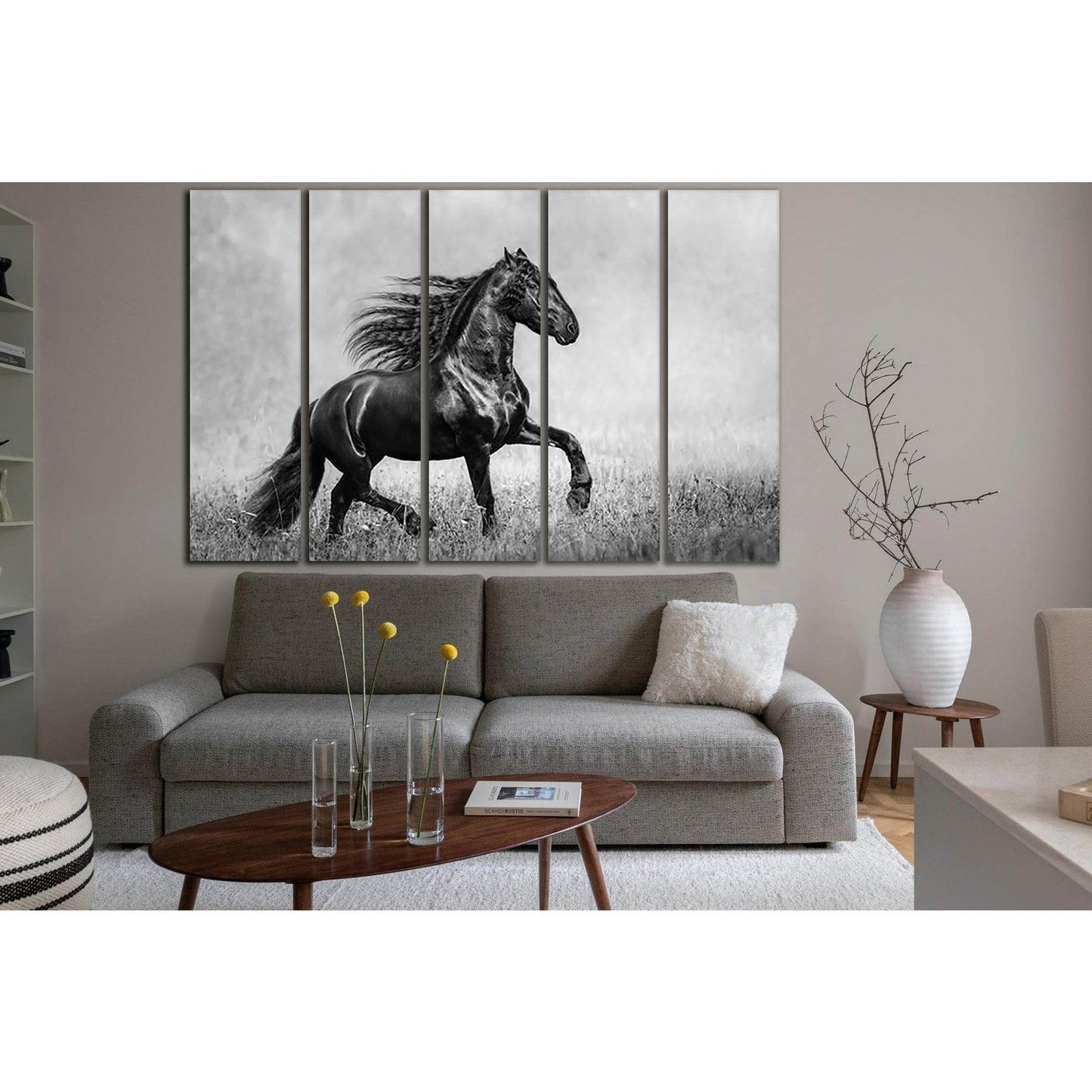 Beautiful Black Horse Black and White №SL858 Ready to Hang Canvas PrintCanvas art arrives ready to hang, with hanging accessories included and no additional framing required. Every canvas print is hand-crafted, made on-demand at our workshop and expertly