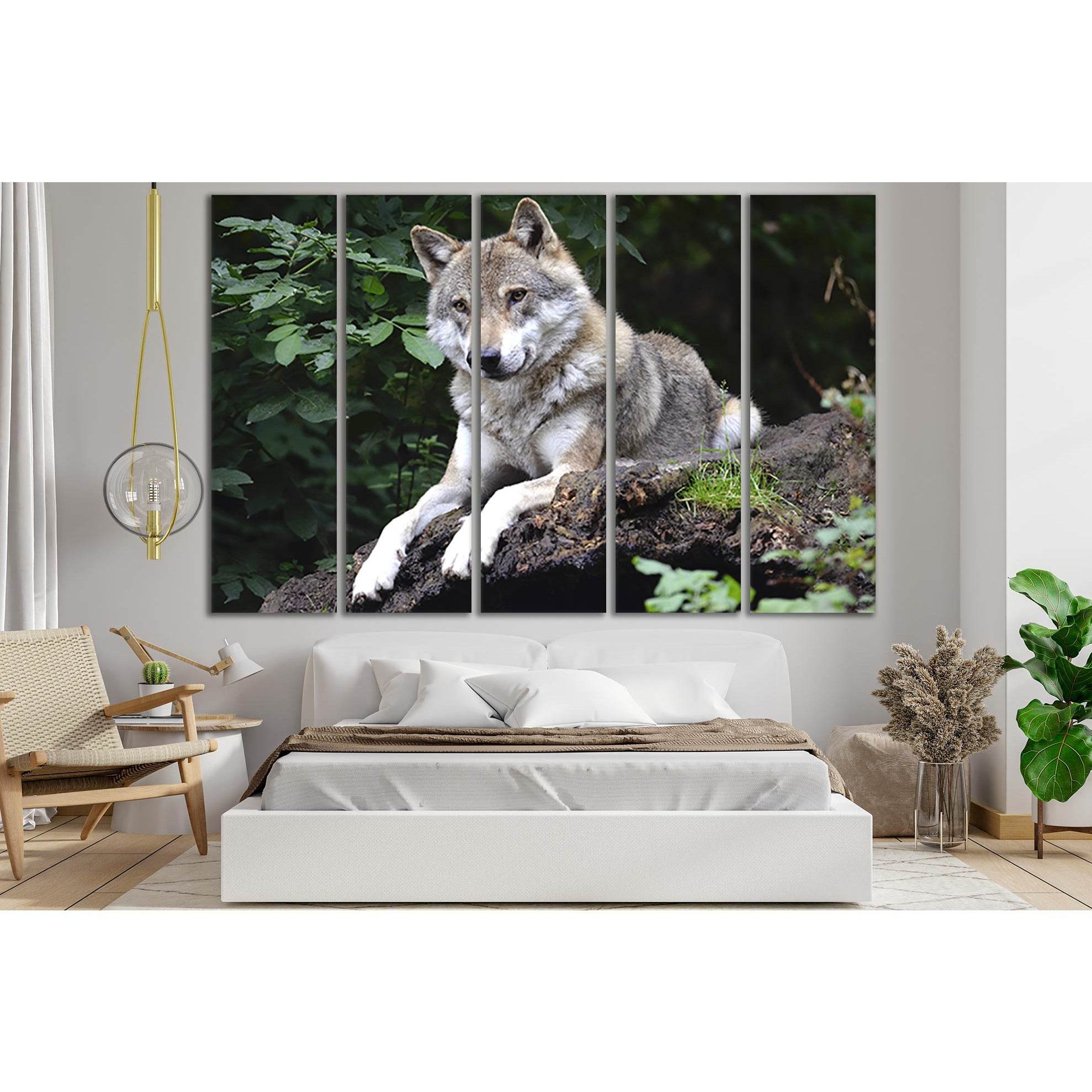 Wolf On A Stone №SL1002 Ready to Hang Canvas PrintCanvas art arrives ready to hang, with hanging accessories included and no additional framing required. Every canvas print is hand-crafted, made on-demand at our workshop and expertly stretched around 100%