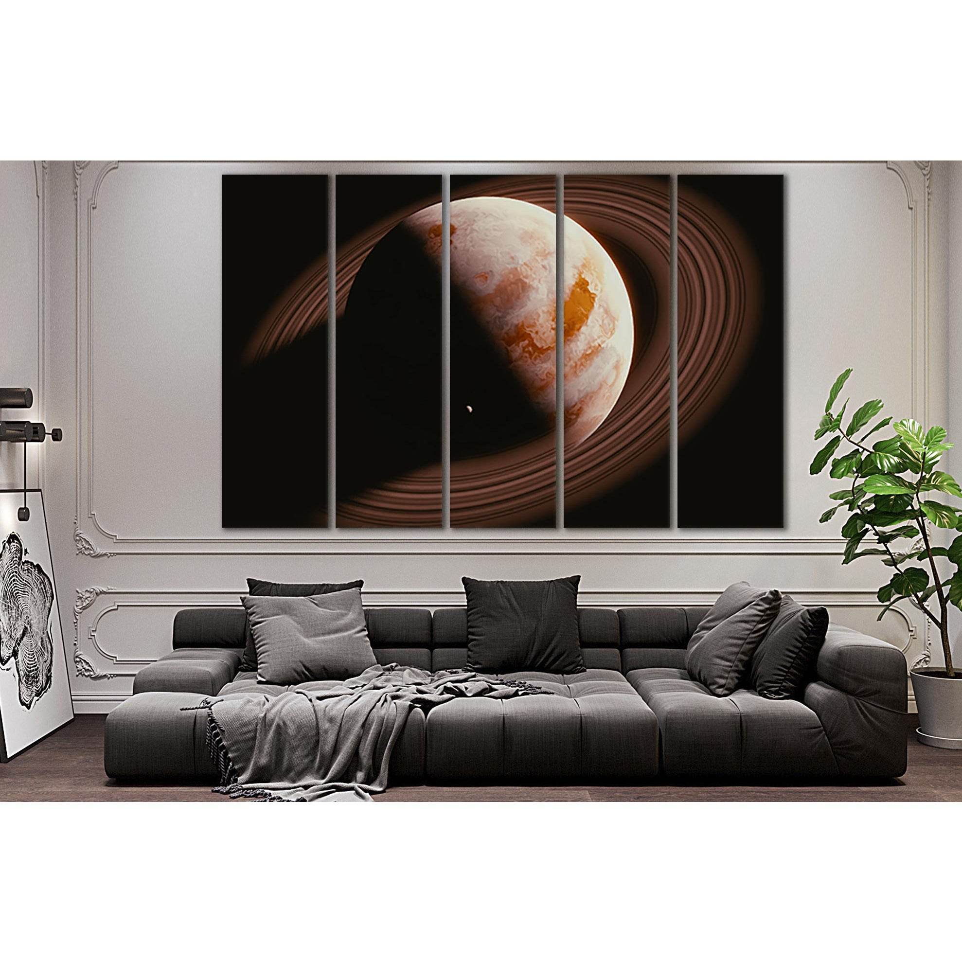 Saturn And Its Satellite №SL419 Ready to Hang Canvas PrintCanvas art arrives ready to hang, with hanging accessories included and no additional framing required. Every canvas print is hand-crafted, made on-demand at our workshop and expertly stretched aro