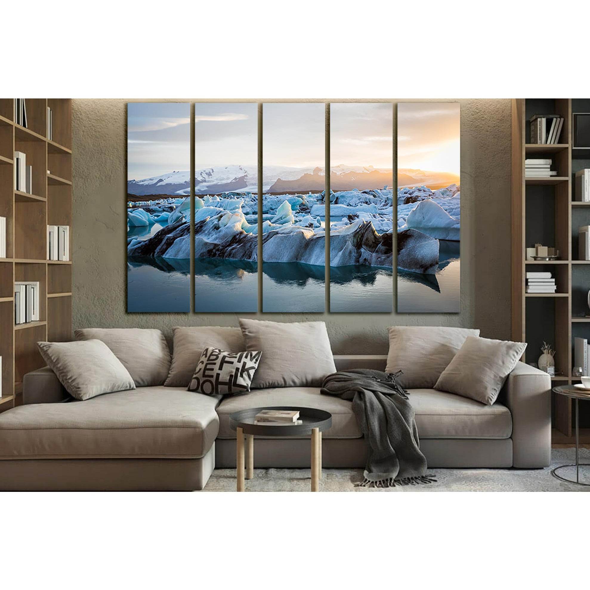 Sunset Over Jokulsarlon Glacier Lagoon №SL1336 Ready to Hang Canvas PrintCanvas art arrives ready to hang, with hanging accessories included and no additional framing required. Every canvas print is hand-crafted, made on-demand at our workshop and expertl