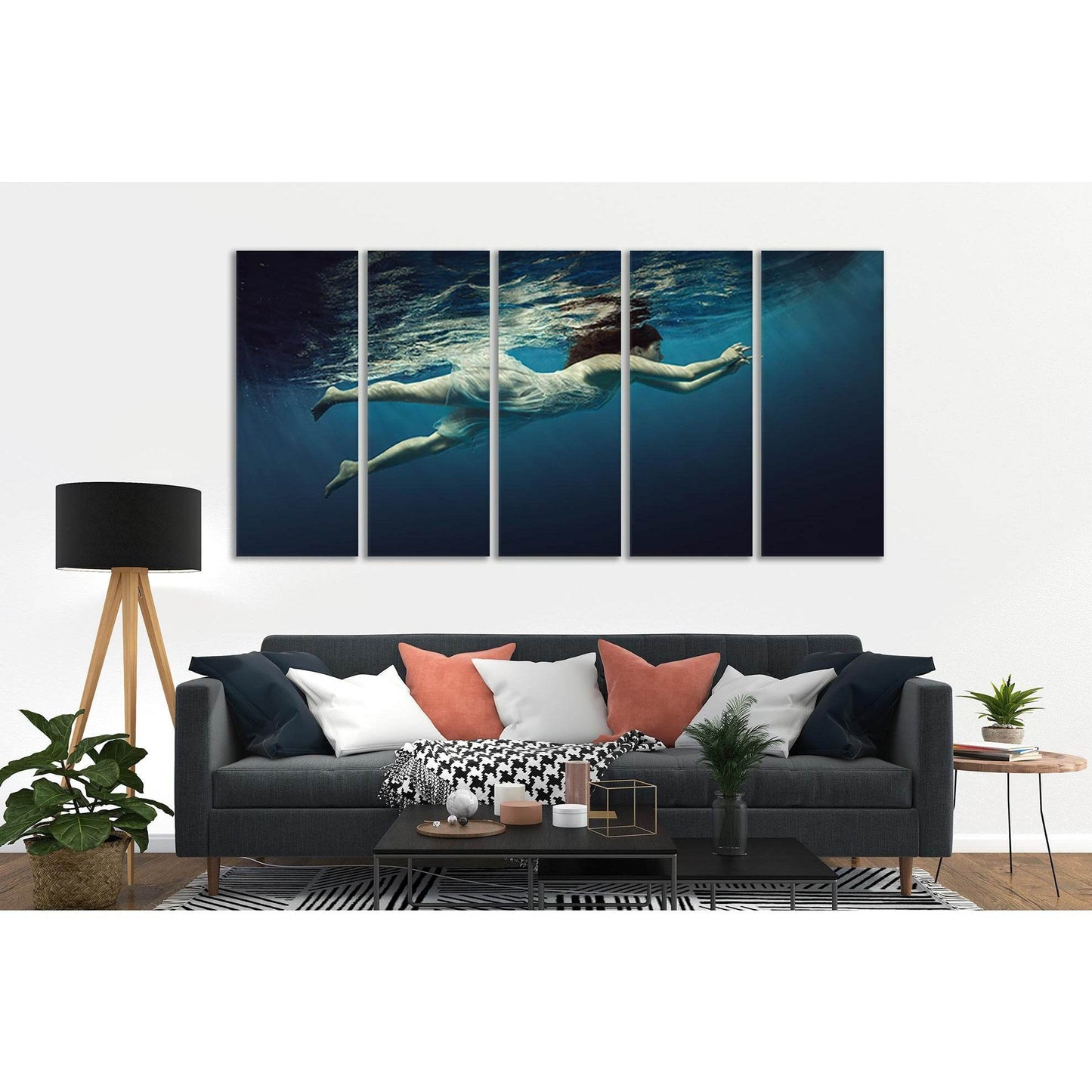 Girl Floats Under Water №SL44 Ready to Hang Canvas PrintCanvas art arrives ready to hang, with hanging accessories included and no additional framing required. Every canvas print is hand-crafted, made on-demand at our workshop and expertly stretched aroun