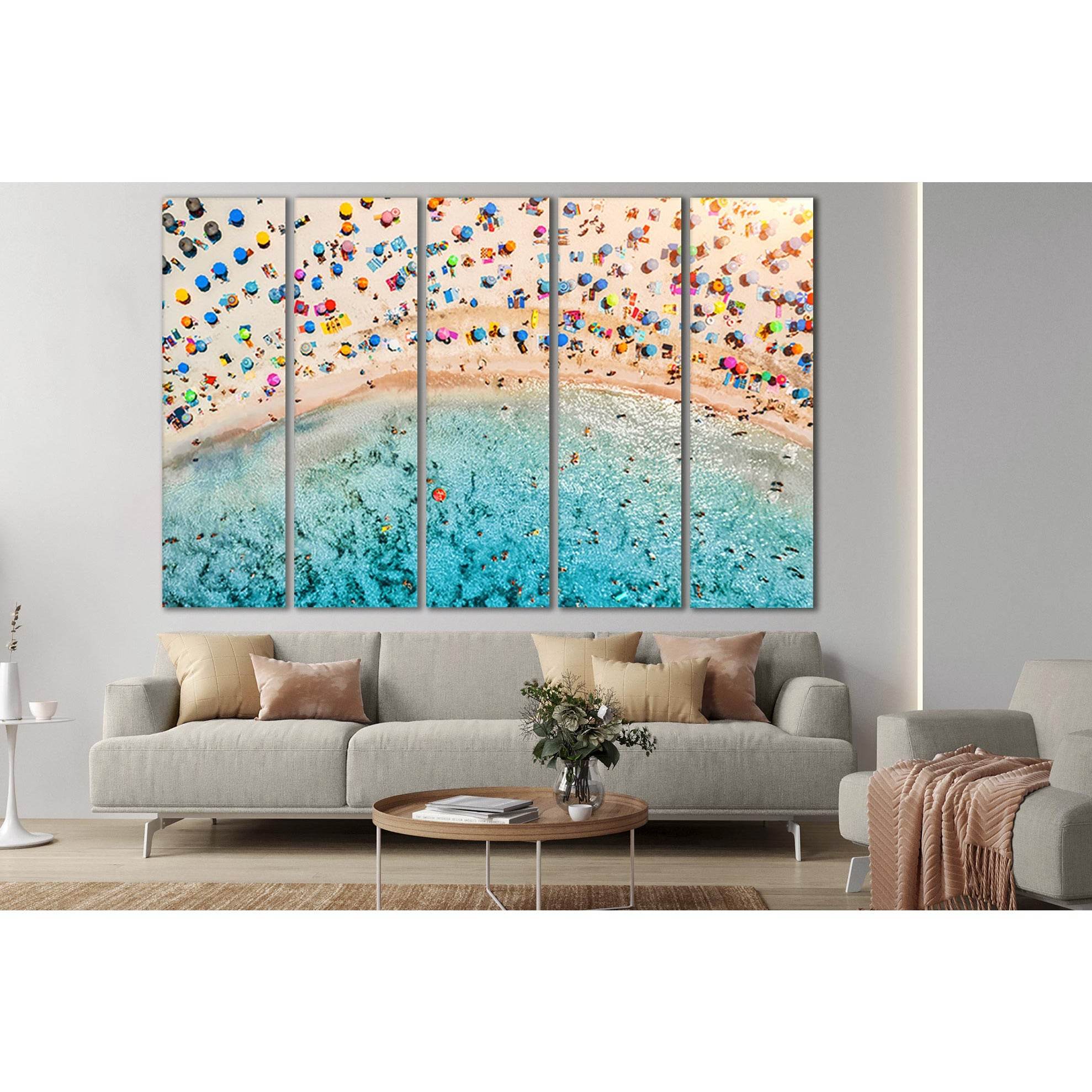 Beach With Colorful Umbrellas №SL145 Ready to Hang Canvas PrintCanvas art arrives ready to hang, with hanging accessories included and no additional framing required. Every canvas print is hand-crafted, made on-demand at our workshop and expertly stretche