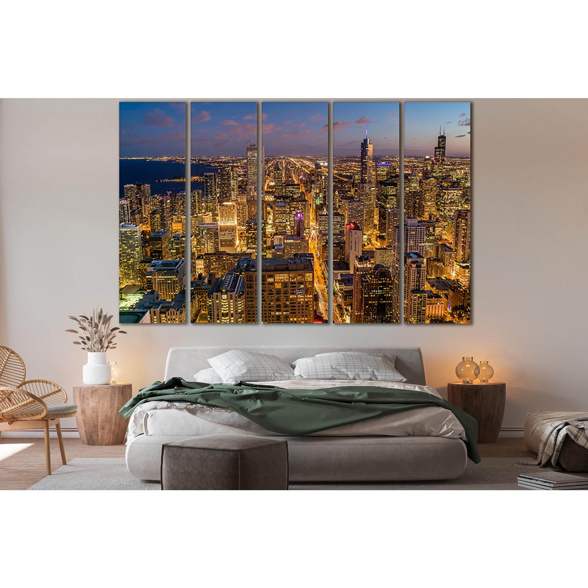 Early Evening Image Of Chicago Skyline №SL340 Ready to Hang Canvas PrintCanvas art arrives ready to hang, with hanging accessories included and no additional framing required. Every canvas print is hand-crafted, made on-demand at our workshop and expertly